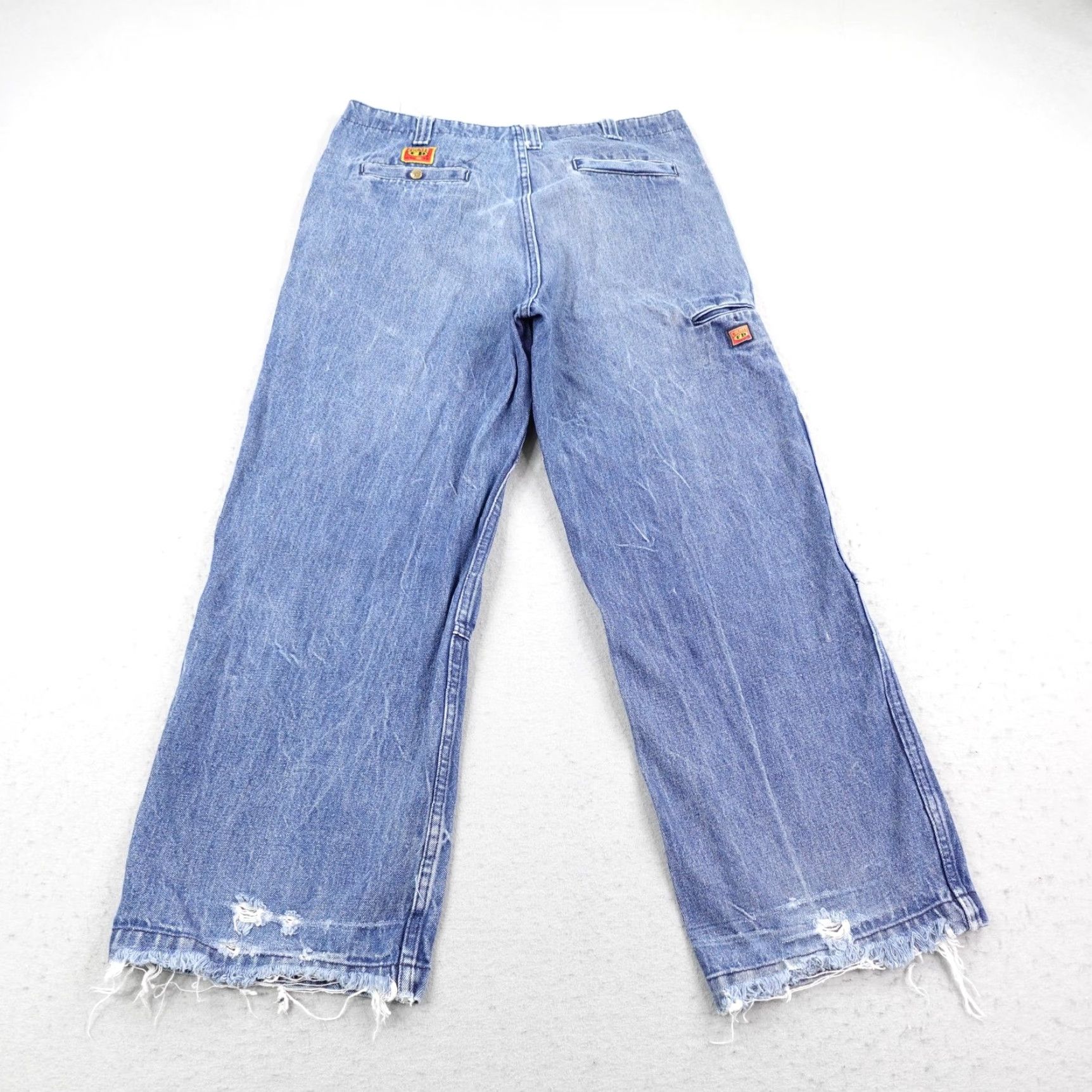 Vintage VINTAGE FB County Jeans Mens 38 Blue Denim Wide-Leg Baggy Carpenter Distressed Jeans Mens 38 Blue Denim Grunge Distressed Pockets Zip Size US 38 / EU 54 - 5 Thumbnail