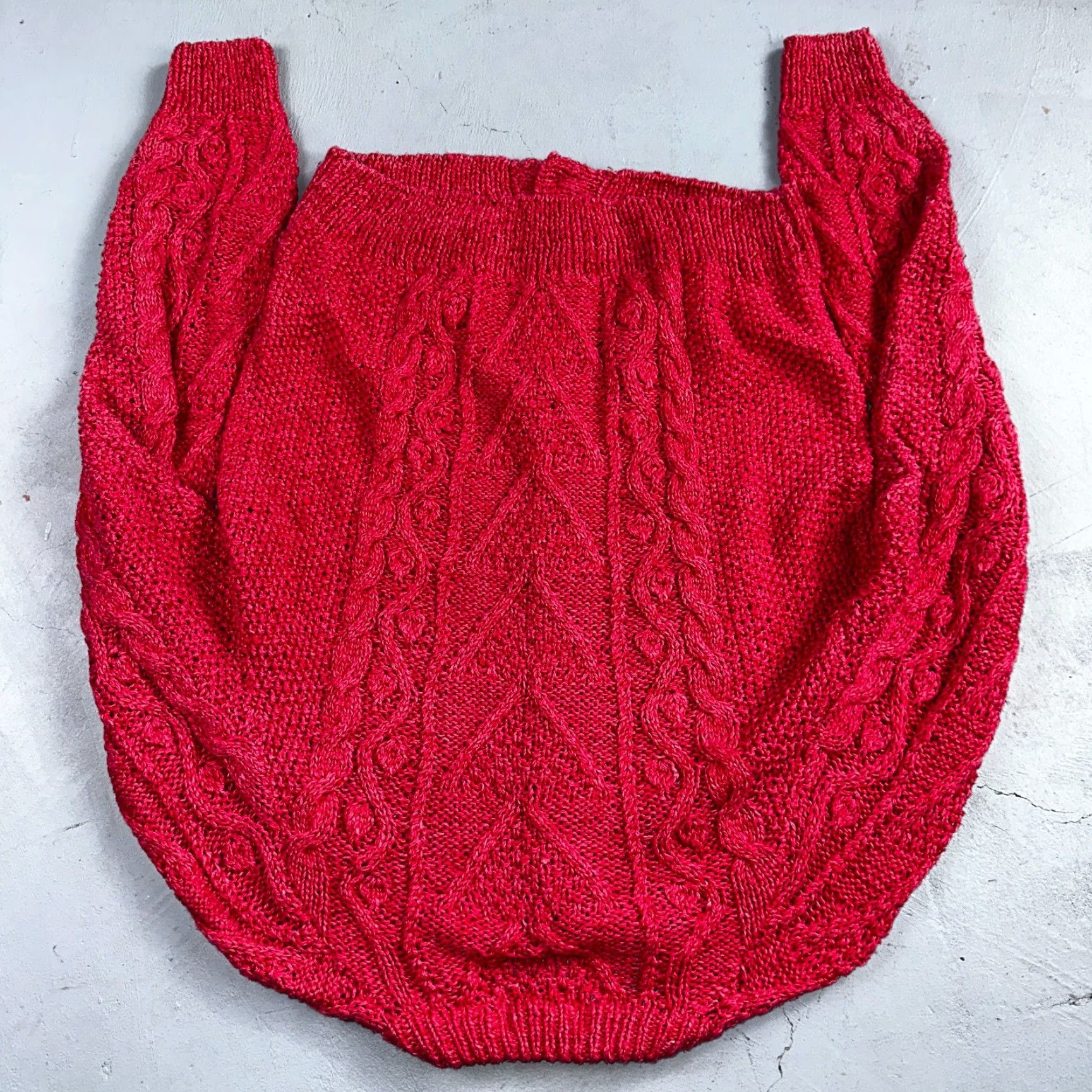 Orvis Vintage Orvis Womens Sweater Pullover Wool Cable Knit Crew Neck Pink 90s M Size M / US 6-8 / IT 42-44 - 7 Thumbnail