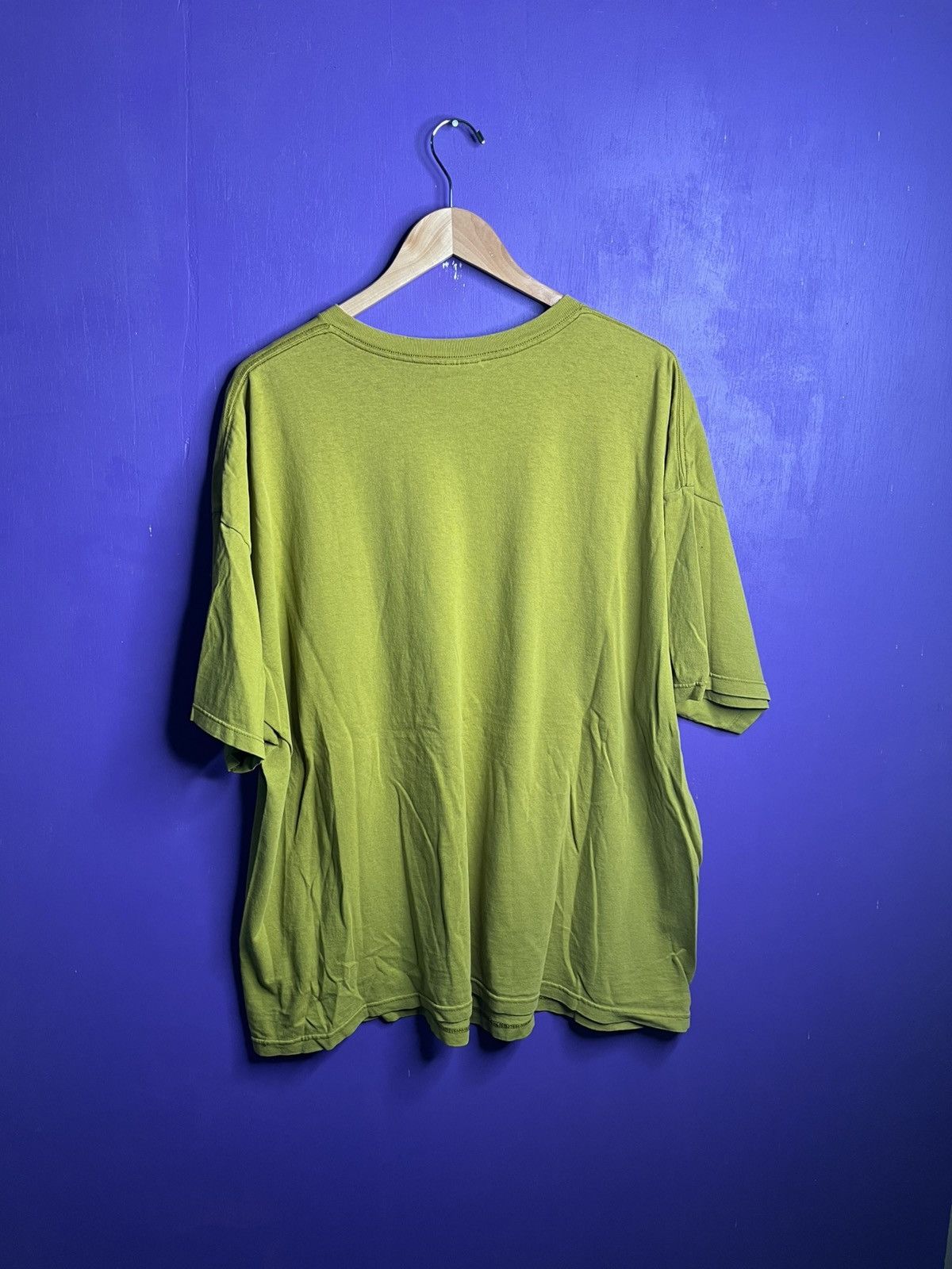 Nike × Vintage Vintage 90s Nike green tee black swoosh essential tee Size US XXL / EU 58 / 5 - 2 Thumbnail