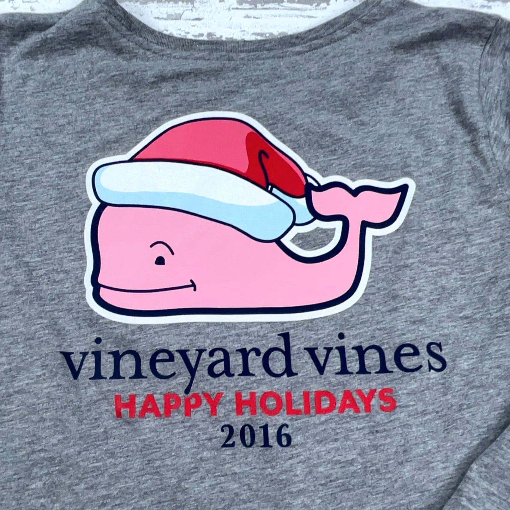 Vineyard Vines Vineyard Vines Shirt Women M Gray Tee Christmas Happy Holidays Whale Pocket Crew Neck Long Sleeve Jersey Cotton Polyester Size M / US 6-8 / IT 42-44 - 3 Thumbnail