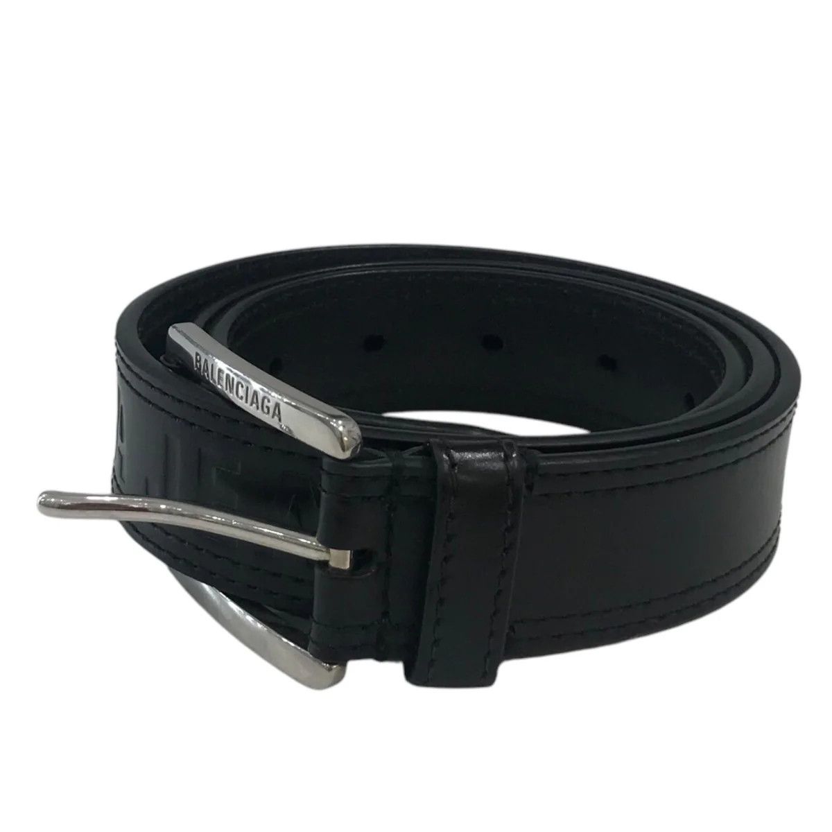 Balenciaga Logo Embossed Leather Belt Size ONE SIZE - 2 Thumbnail