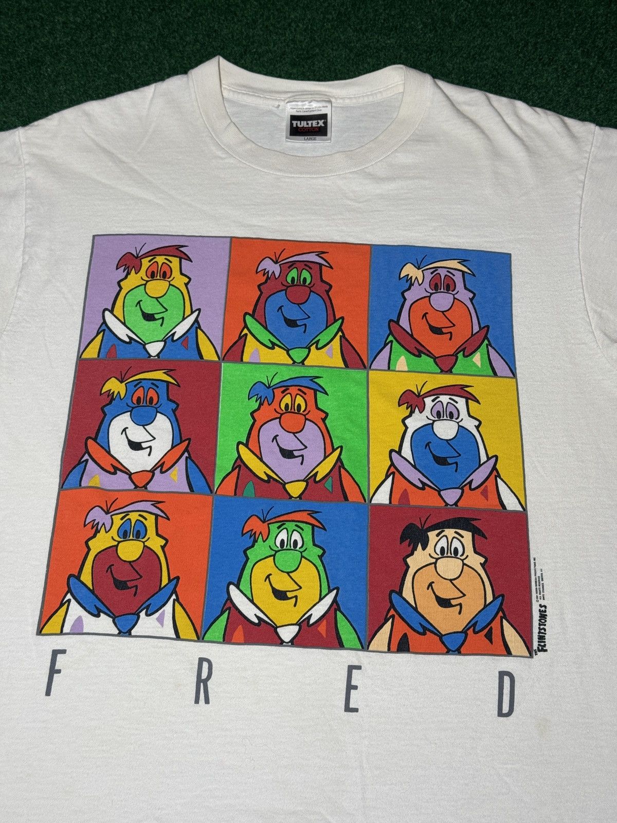 Vintage Fred Flintstone Pop Art Warhol Large RARE Cartoon T Shirt Size US L / EU 52-54 / 3 - 2 Thumbnail
