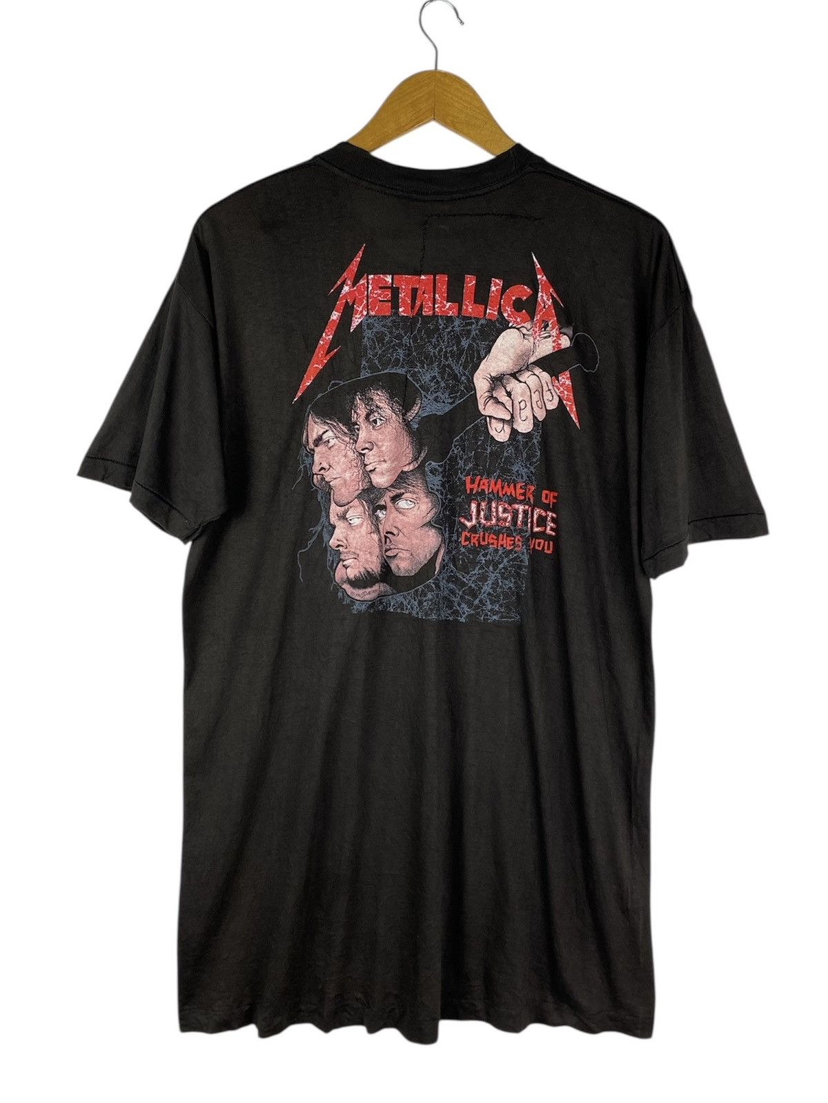Metallica Rare🔥Vintage 80s Metallica Damaged Justice Pushead Shirt Size US L / EU 52-54 / 3 - 14 Thumbnail