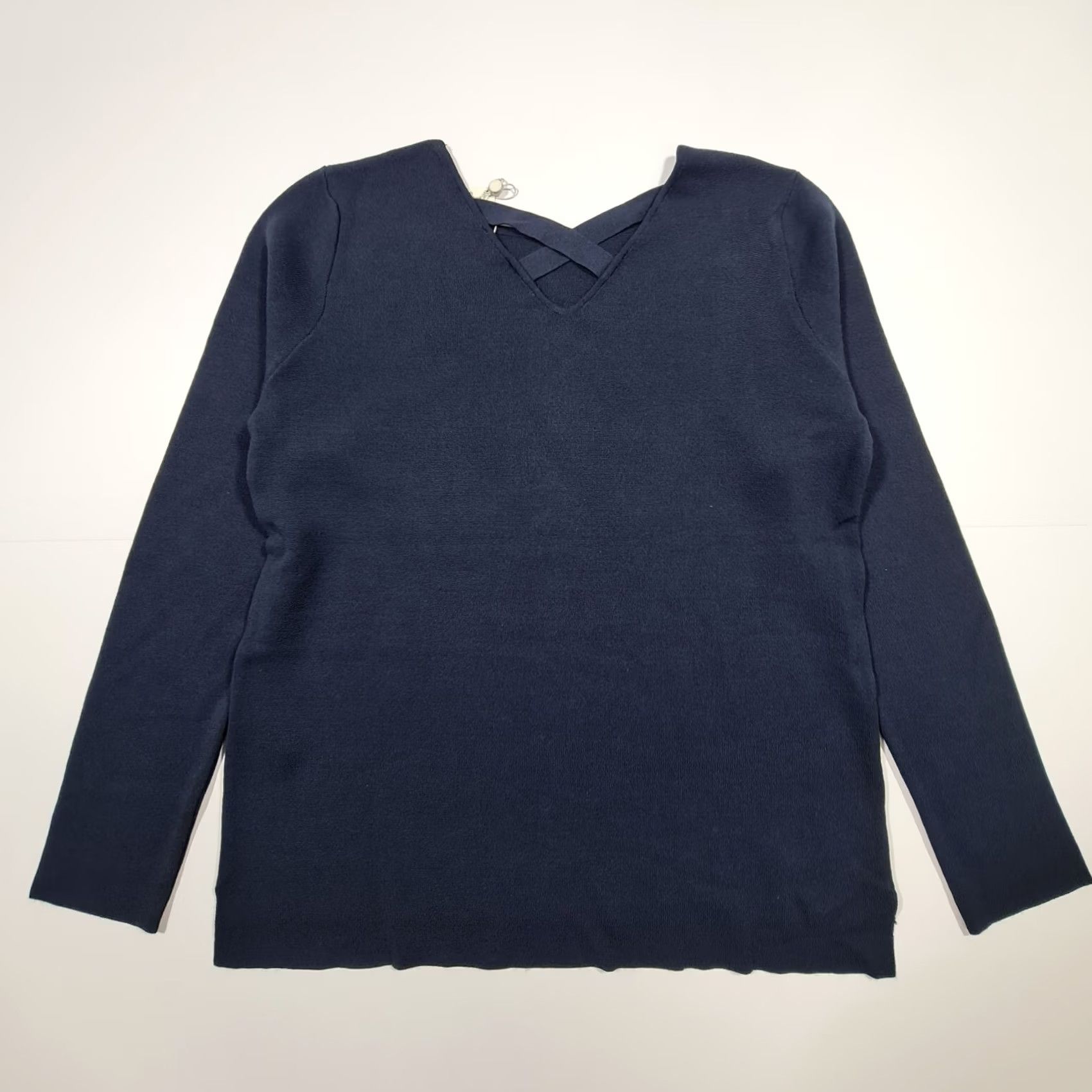 CO Betty & Co Jumper Womens Round Neck Long Sleeve Navy Blue 14 UK Regular Stretch Knit Pullover Top Size XL / US 12-14 / IT 48-50 - 7 Thumbnail