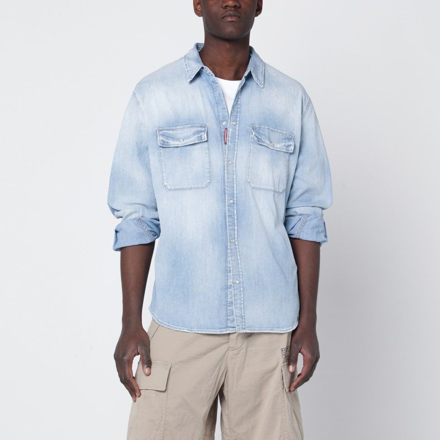 Dsquared2 o1d2blof0226 Denim Shirt in Light Blue Size US L / EU 52-54 / 3 - 1 Thumbnail