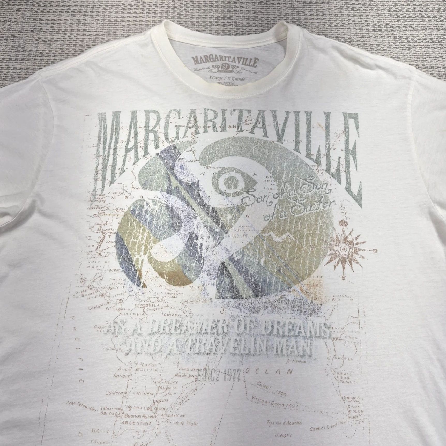 Vintage Margaritaville Shirt Mens XL White T-Shirt Crew Neck Graphic Tee Beach Tropical Size US XL / EU 56 / 4 - 4 Thumbnail