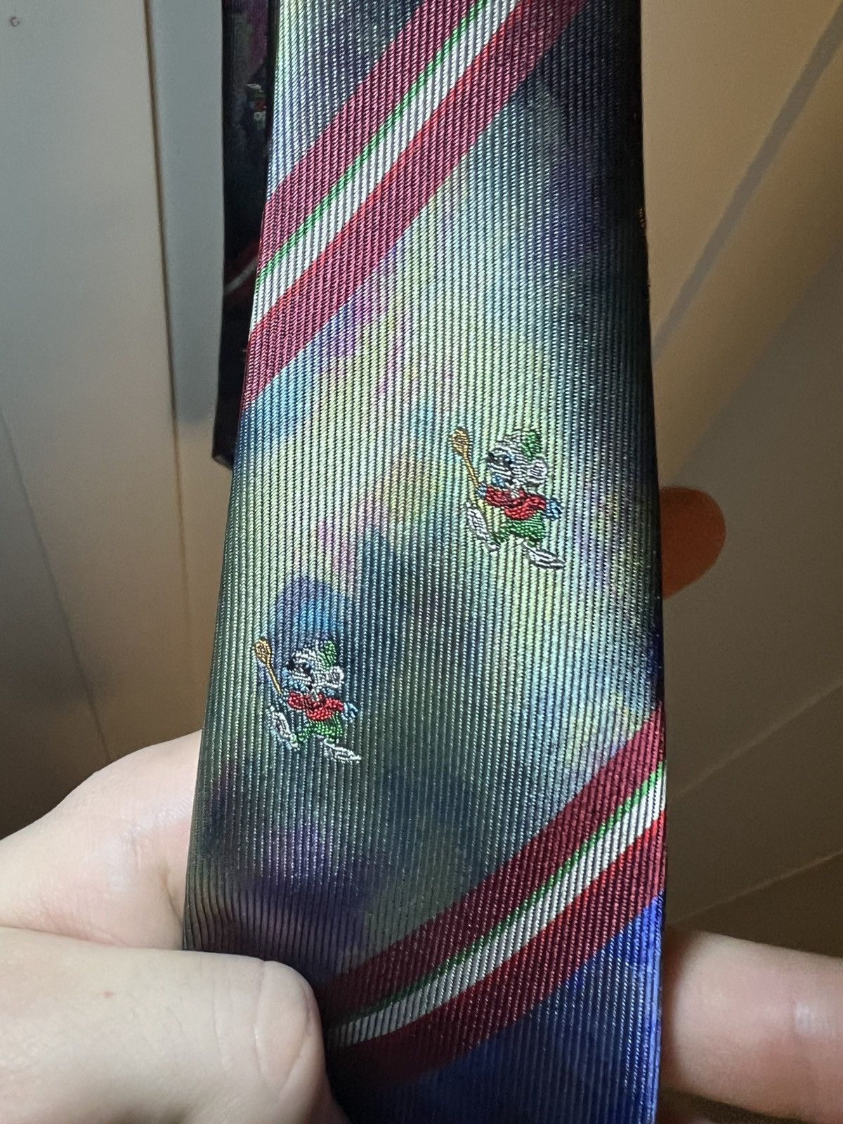 Vintage Vintage Svilanit Italian mouse flag multi colour necktie Size ONE SIZE - 11 Thumbnail