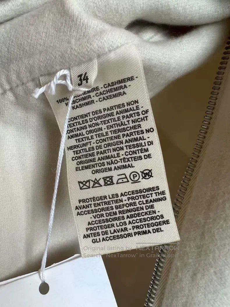 Hermes Hermes Cashmere Coat, Cream White, Pig Nose Button Style Size XXS / US 00 / IT 34 - 9 Thumbnail