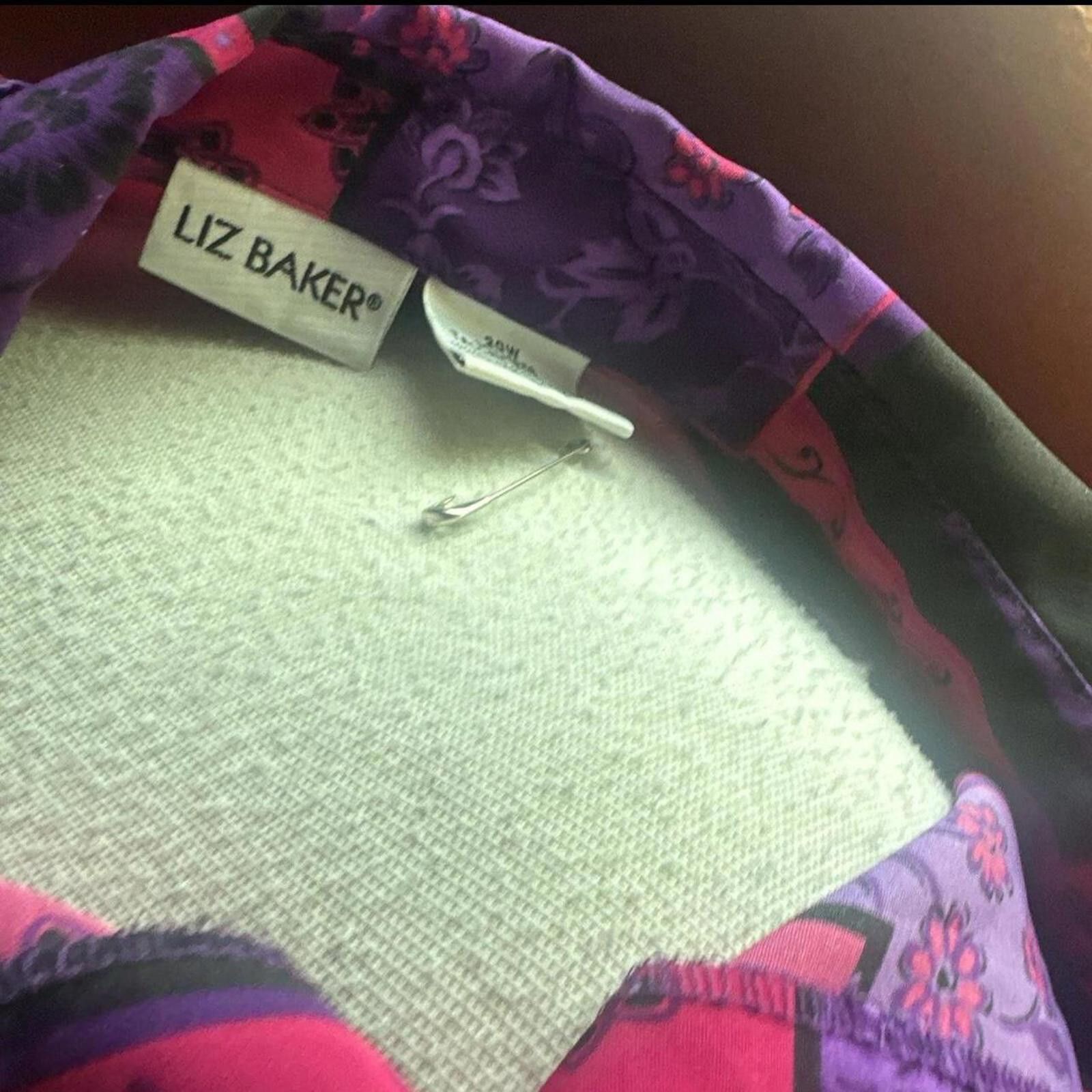 Other Liz Baker vintage floral blouse with button down collar Size 3XL / US 20-22 - 3 Thumbnail