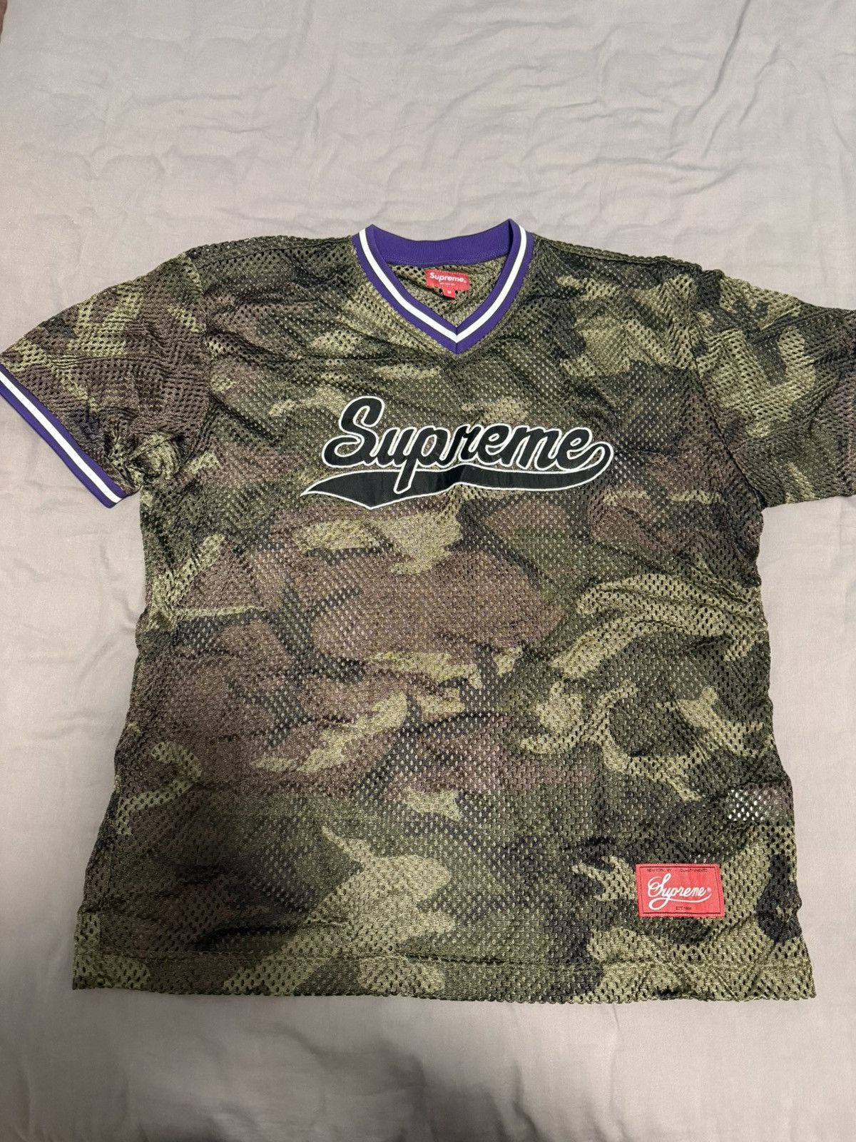 Supreme Supreme mesg baseball top Jersey woodland camo Size US M / EU 48-50 / 2 - 1 Thumbnail