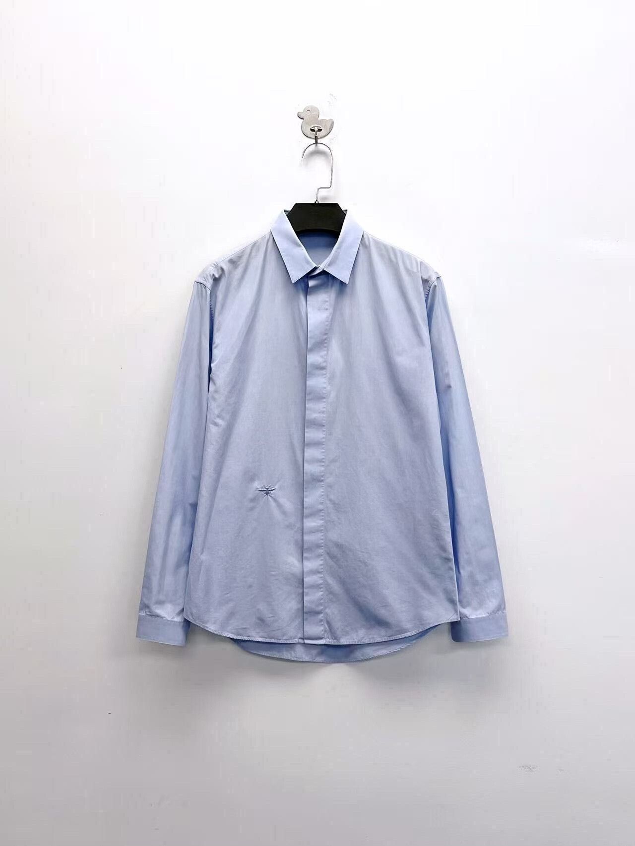 Dior Dior Light Blue Embroidered Bee Shirt Jacket Size US M / EU 48-50 / 2 - 1 Thumbnail