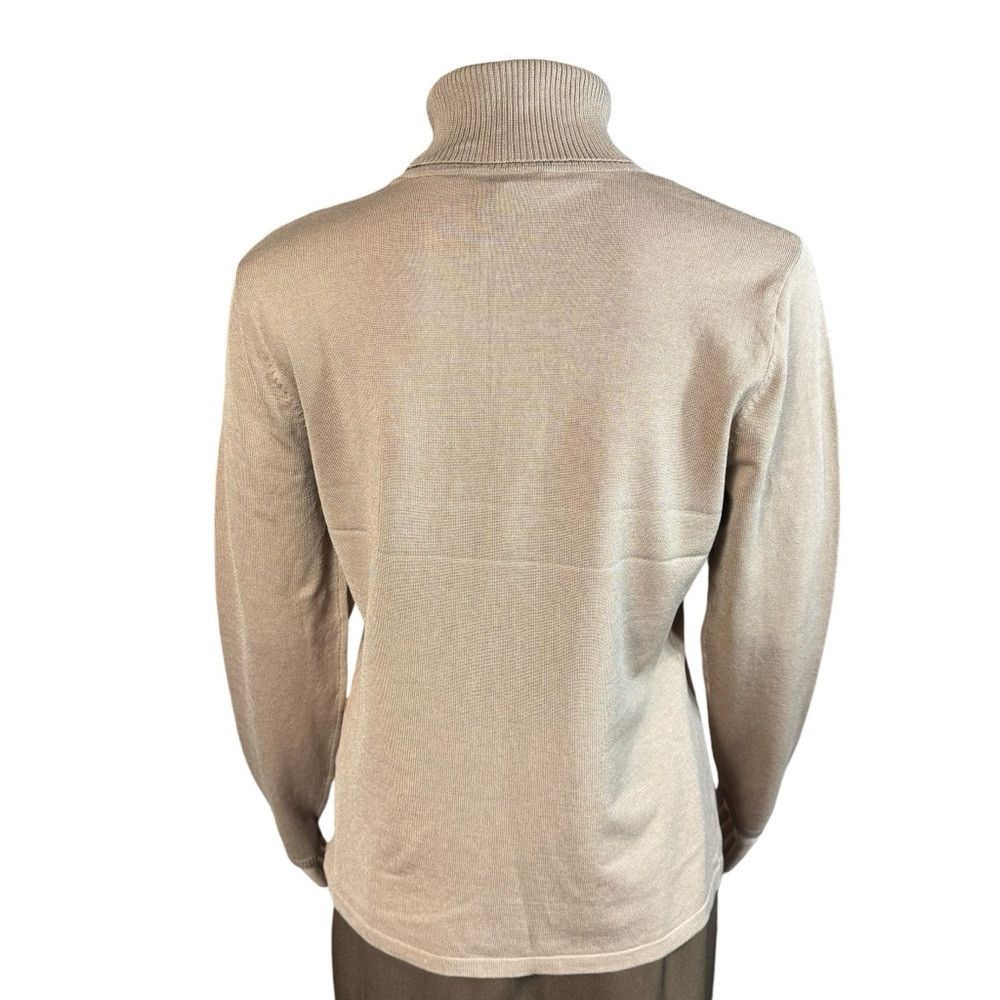 Other NWT New August Silk Silk Blend Beige Turtleneck Sweater Siz Size M / US 6-8 / IT 42-44 - 3 Thumbnail