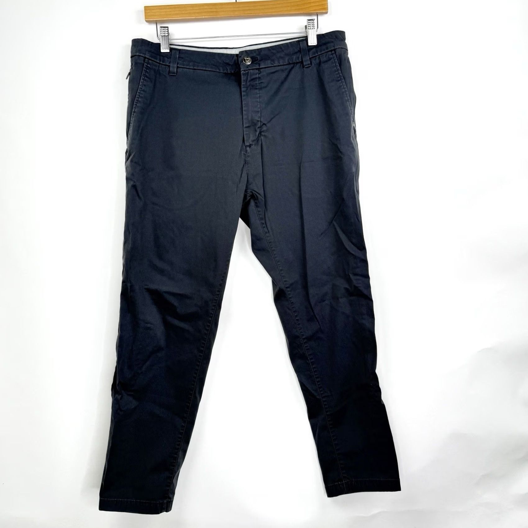 Vintage Birddogs Mens 34x28 Navy Blue Chino Lined Performance Tapered Pants 34x26 Slim Boyfriends? (adjusted) Size US 34 / EU 50 - 2 Thumbnail