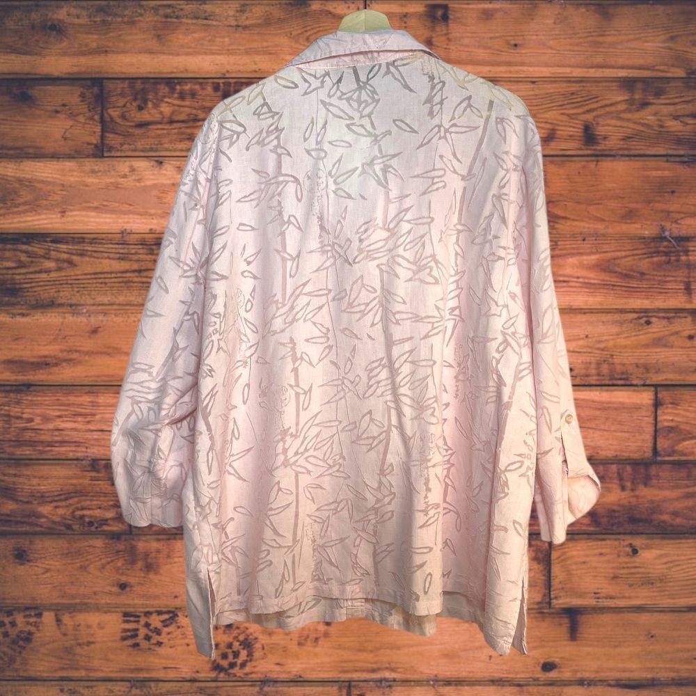 Harve Benard Harve Benard Linen Blend Button Front Shirt 3X Size 4XL / US 24-26 - 2 Thumbnail