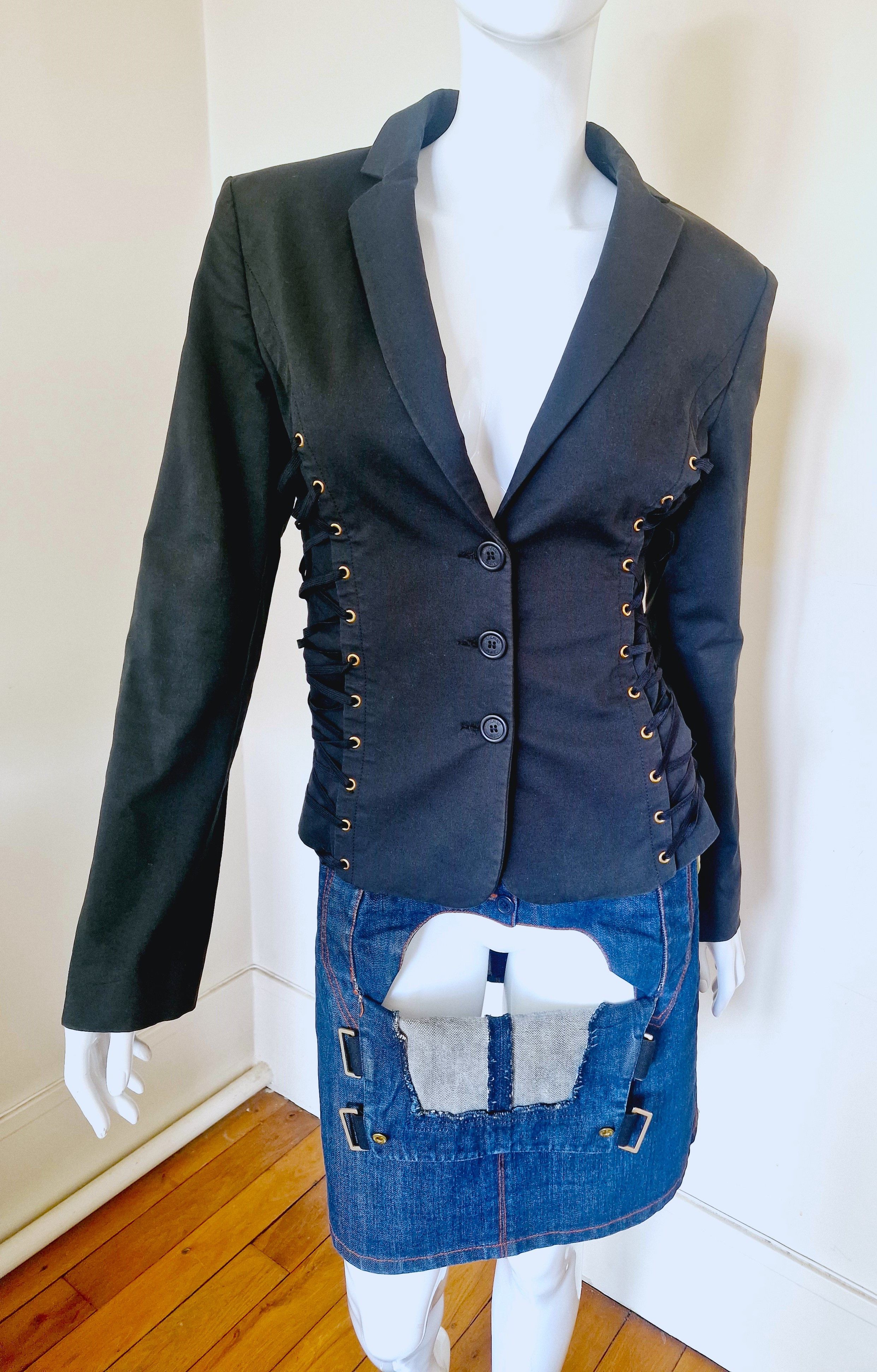 Moschino Moschino Corset Lace Up Bondage Medium Vintage Blazer Jacket Size M / US 6-8 / IT 42-44 - 7 Thumbnail