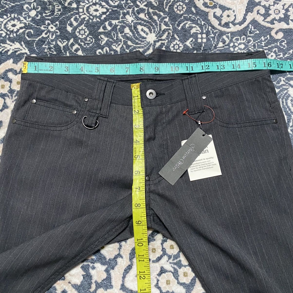 Japanese Brand GARÇON WAVE Pinstripe Wolf Low Flare Pants Size US 31 - 15 Thumbnail
