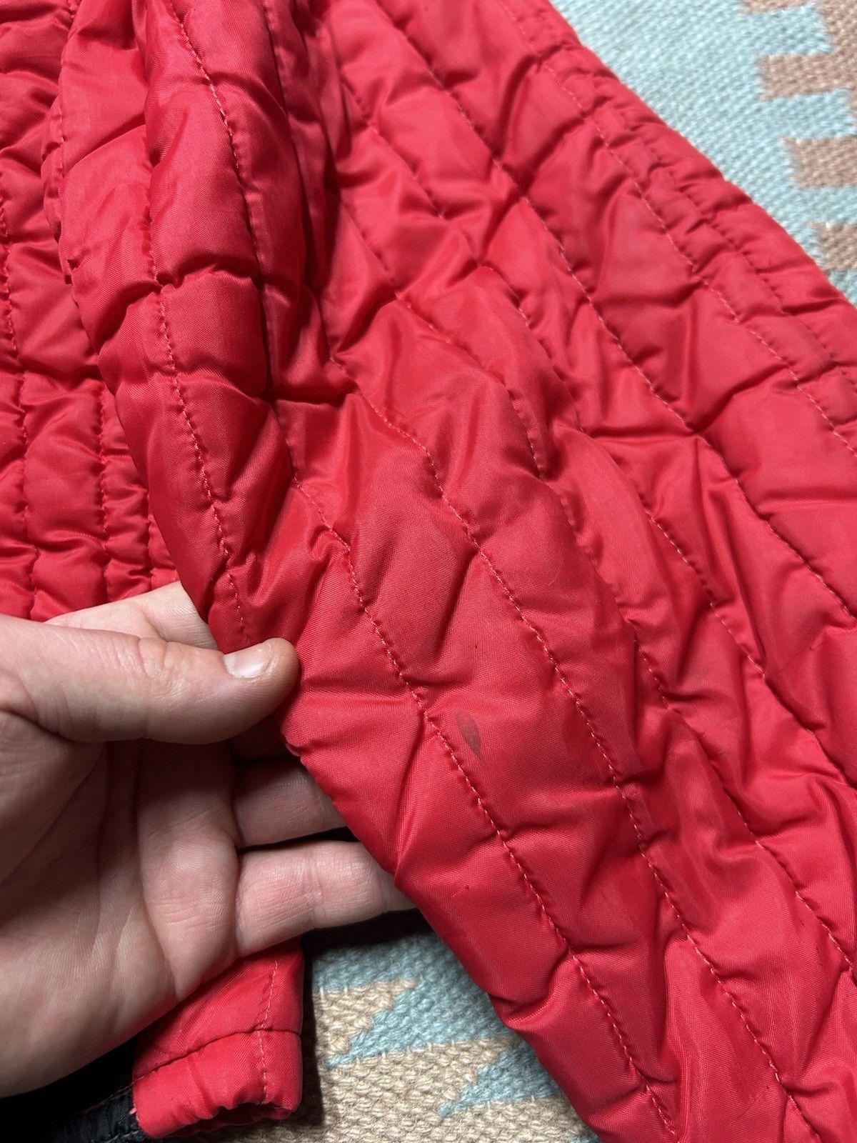 Vintage Vtg 60s quilted bomber jacket waffle knit thermal zip large Size US L / EU 52-54 / 3 - 11 Thumbnail