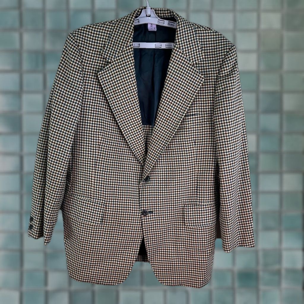 Hart Schaffner Marx VTG Hart Schaffner Marx Blazer Sport Coat Mens 46R Check Made USA Classic Fit Blazer Size 46R - 1 Thumbnail