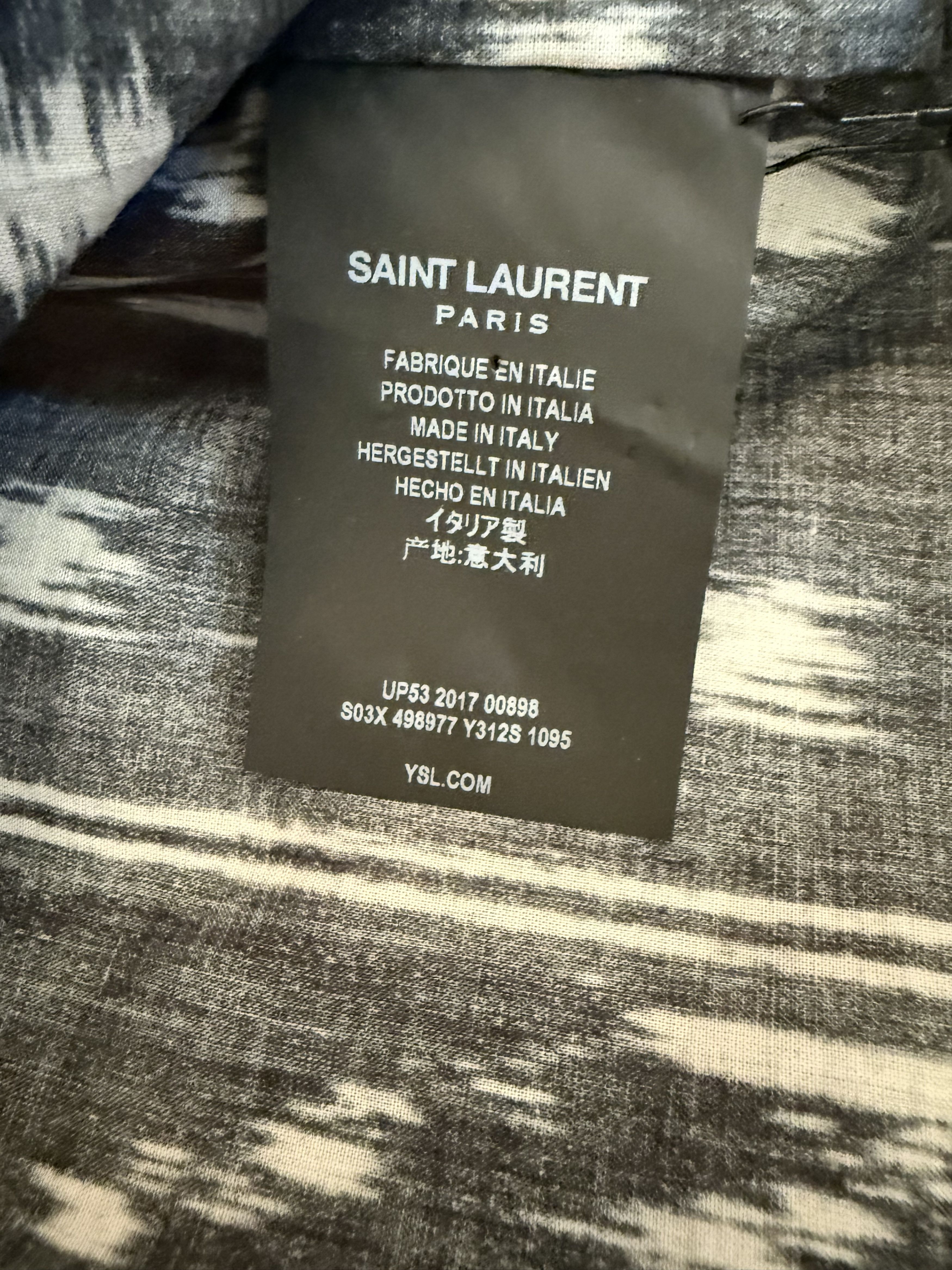 Saint Laurent Paris Black pattern shirt in sz 37 Size US XS / EU 42 / 0 - 3 Thumbnail