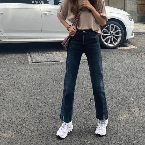 Other Retro High Waist Cropped Pants Loose Student Versatile Jeans Size 27" / US 4 / IT 40 - 3 Thumbnail