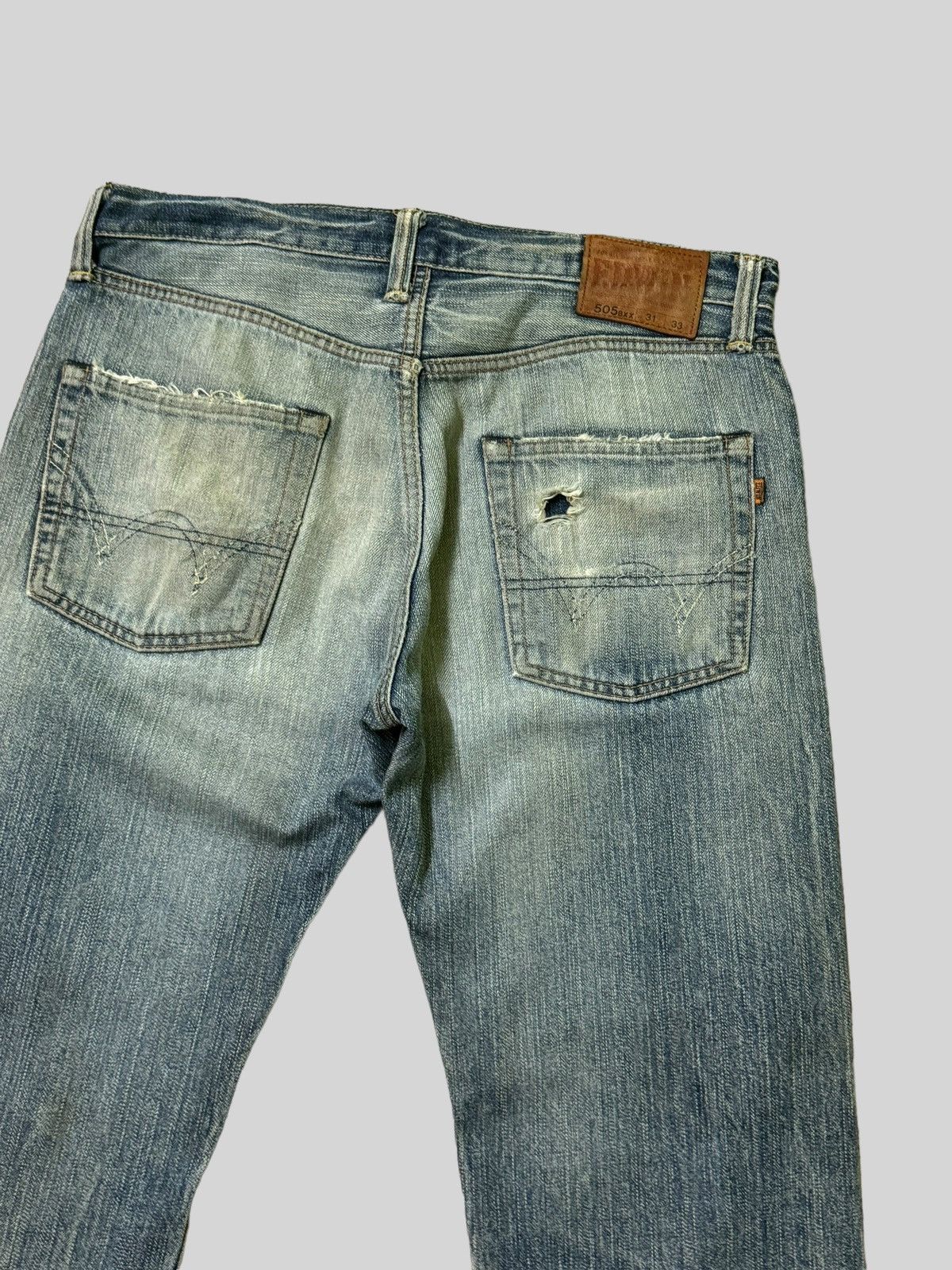 Edwin × Japanese Brand Vintage Japanese Edwin 505Bxx Selvedge Distressed Jeans Size US 33 - 13 Thumbnail
