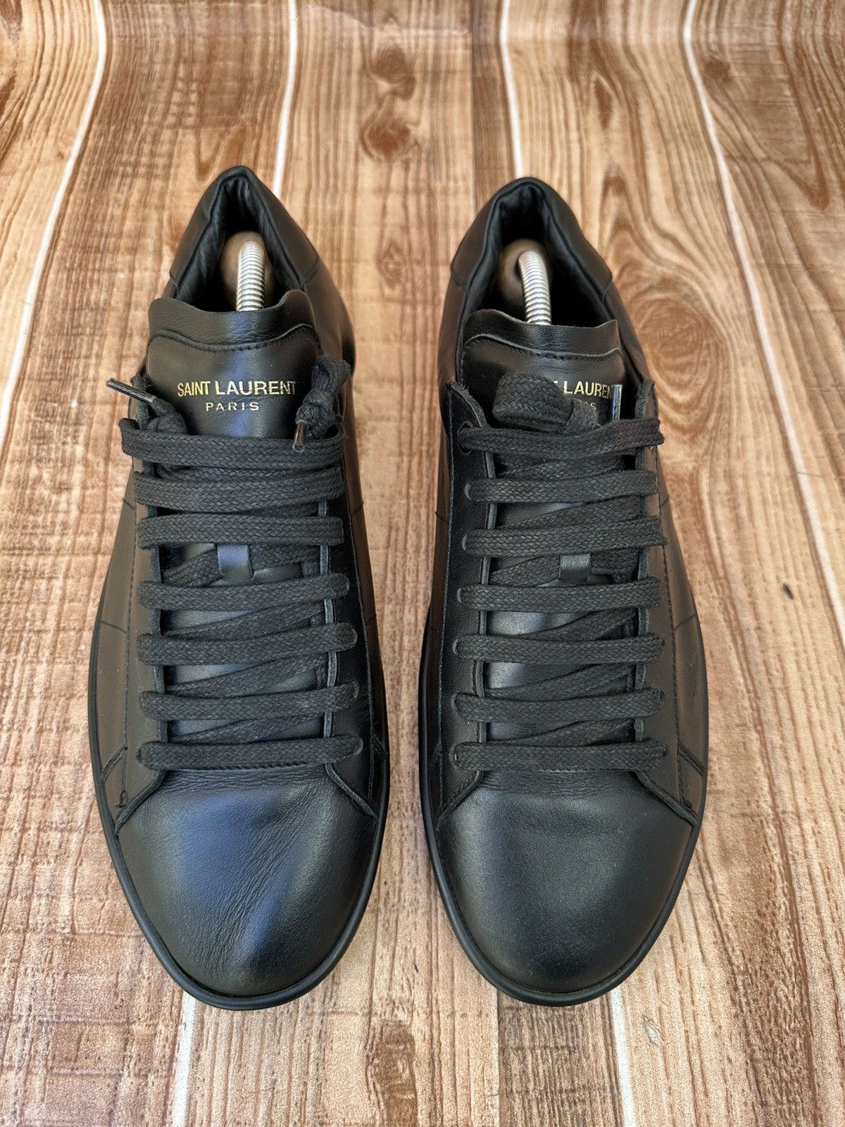 Saint Laurent Paris Saint Laurent SL/01 Black Leather Signature Court Classics Size US 8 / EU 41 - 6 Thumbnail