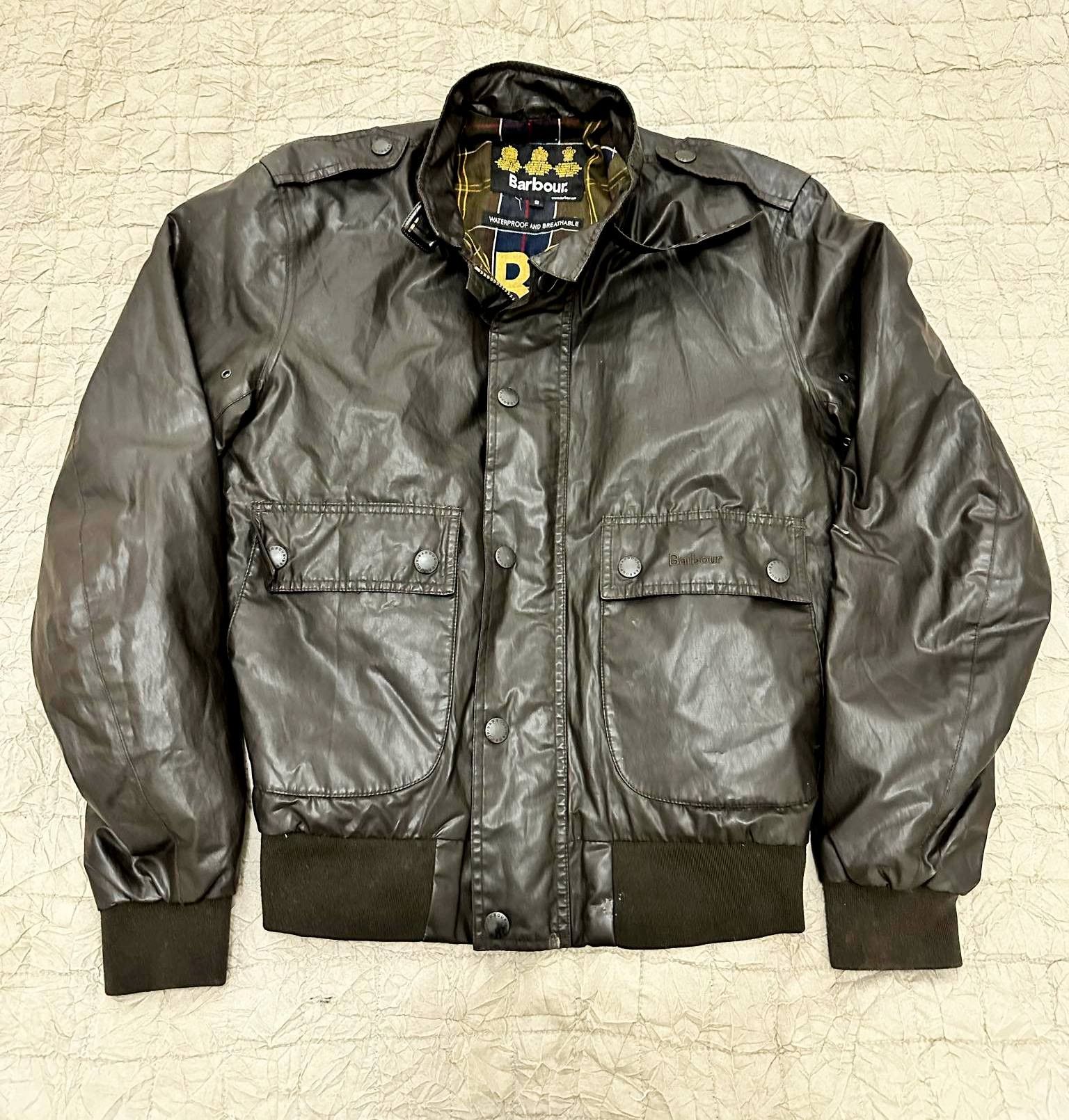 image of Barbour Carbon Finish Flyer Brown Jacket S, Men's (Size Small)