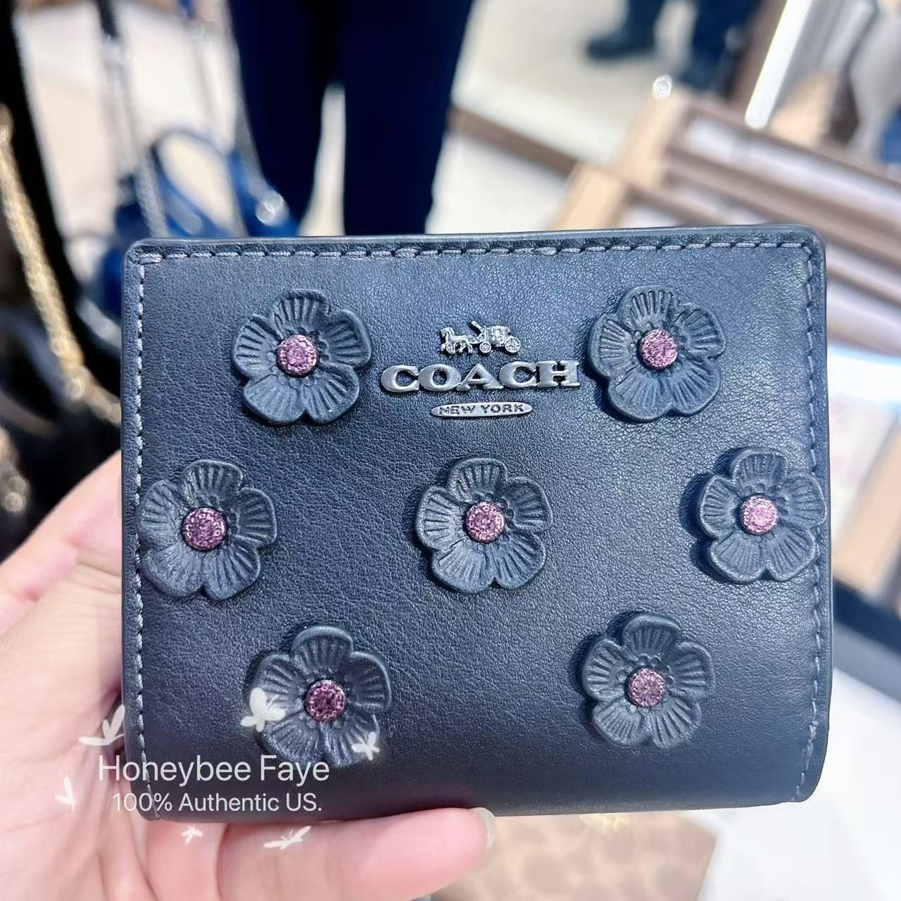 Coach Snap Wallet With Floral Applique CAP16 Size ONE SIZE - 2 Thumbnail