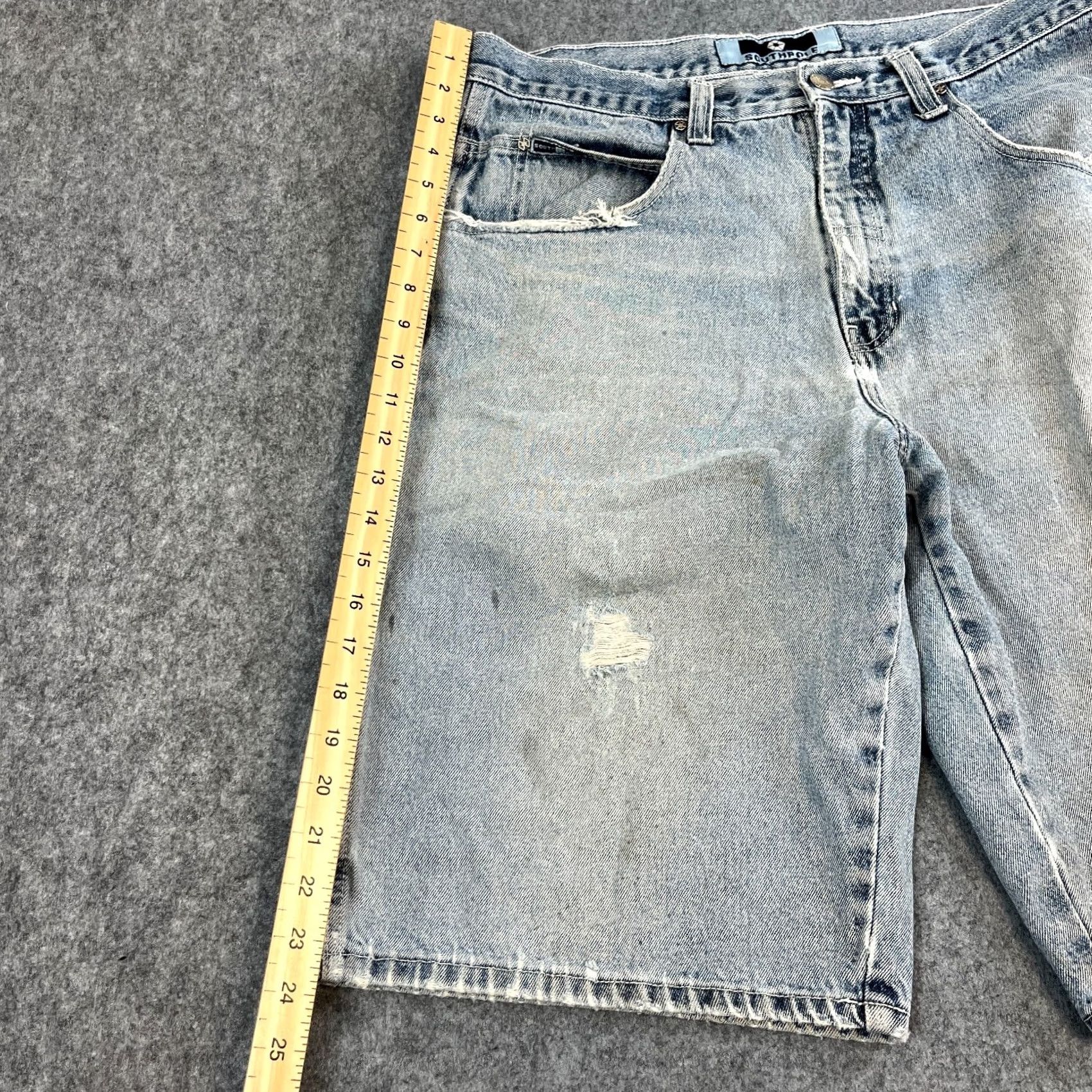Southpole Southpole Mens Denim Shorts Carpenter Y2K Baggy 34 Blue VTG Streetwear HipHop Cargo 5-Pocket Design Relaxed Mens Regular Blue Size US 34 / EU 50 - 3 Thumbnail