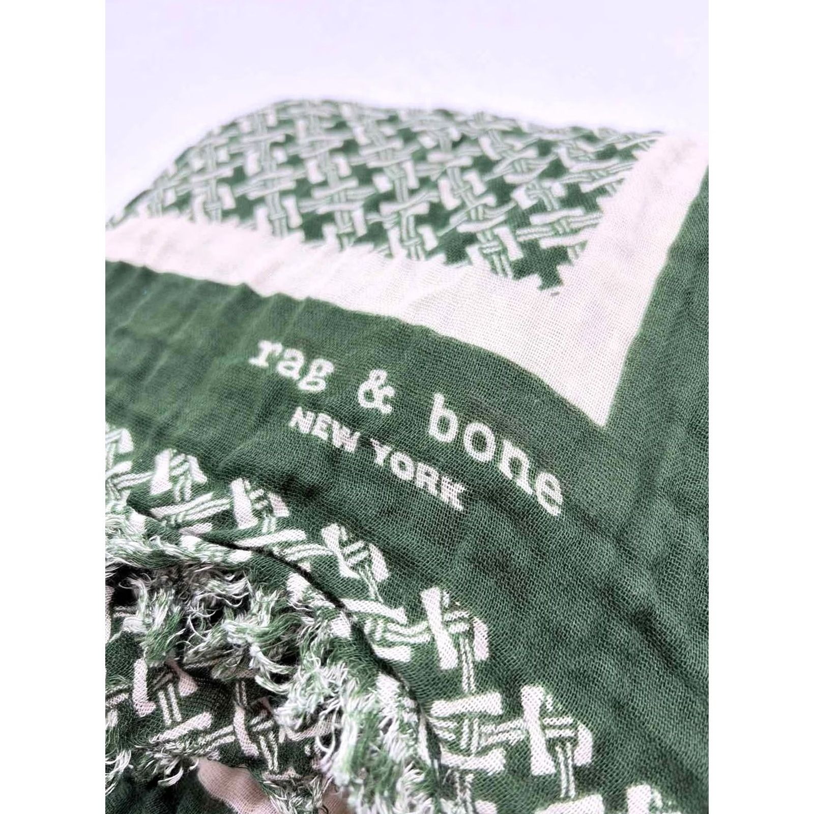 Rag & Bone Pre-Owned Rag & Bone Green Cotton Scarves Size ONE SIZE - 4 Thumbnail