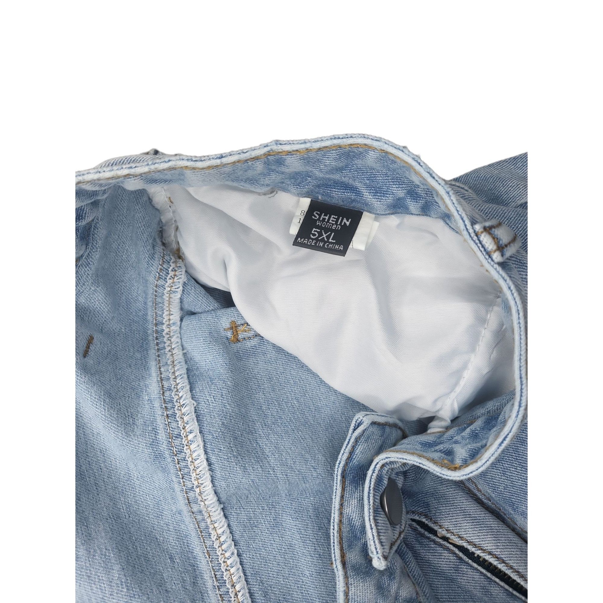 Shein Shein Jeans Women Sz 5X Denim Straight Leg Cropped Blue Plus Size 42" / US 20 - 7 Thumbnail