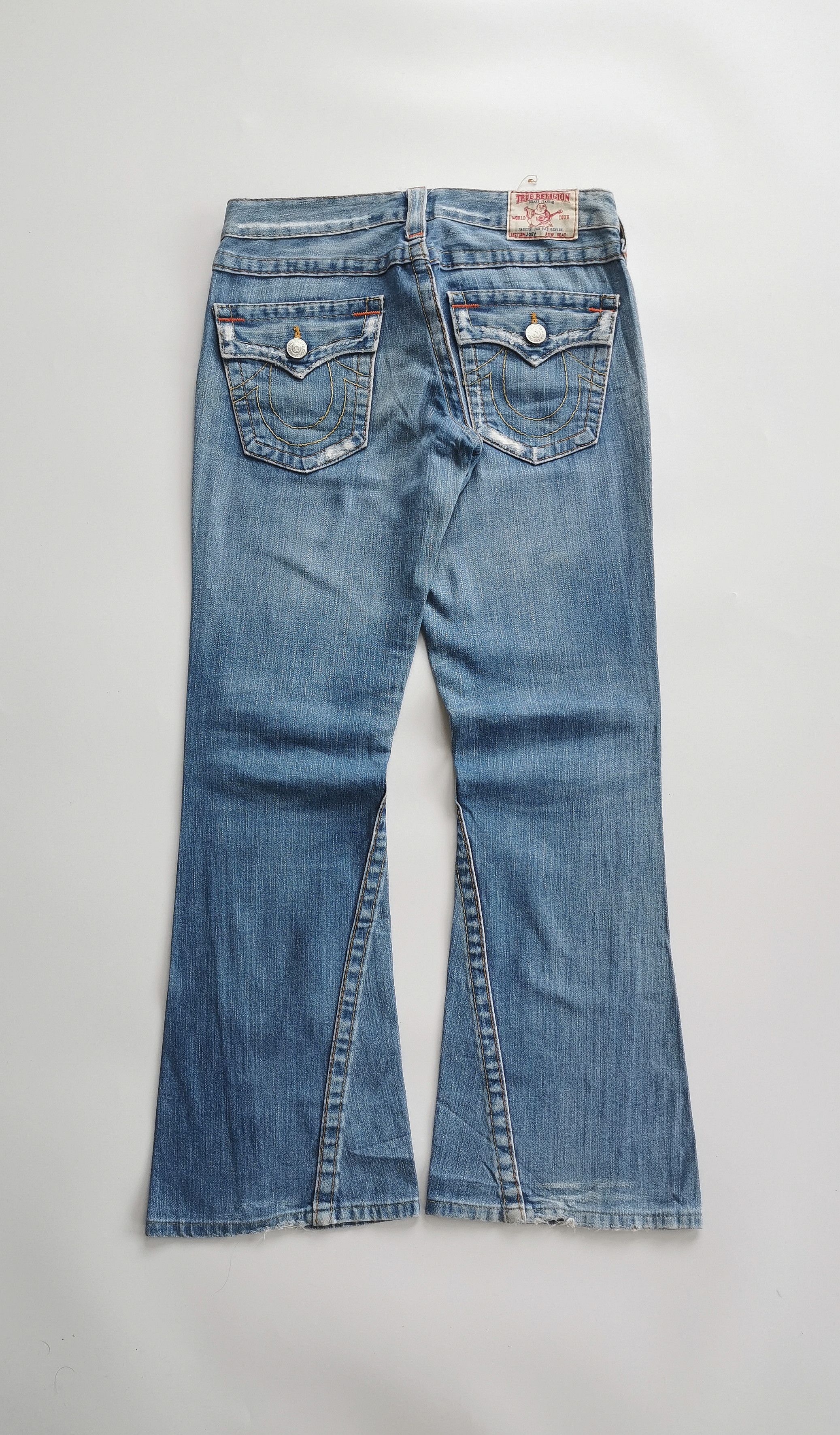 True Religion Vintage True Religion Joey Distress Low Rise Flare Jeans Size 29" - 7 Thumbnail