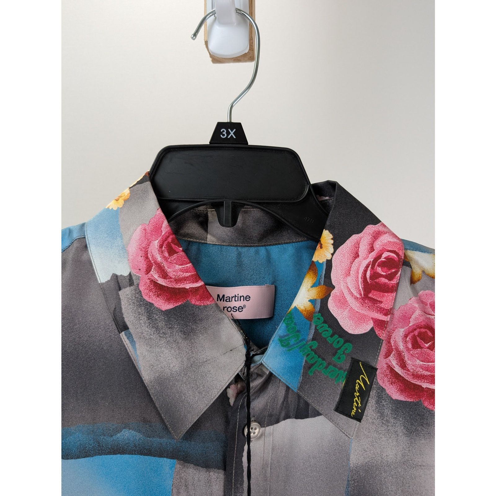 Martine Rose o1rshd1 Classic Shirt Today Floral in Blue/Steel Size US L / EU 52-54 / 3 - 6 Thumbnail