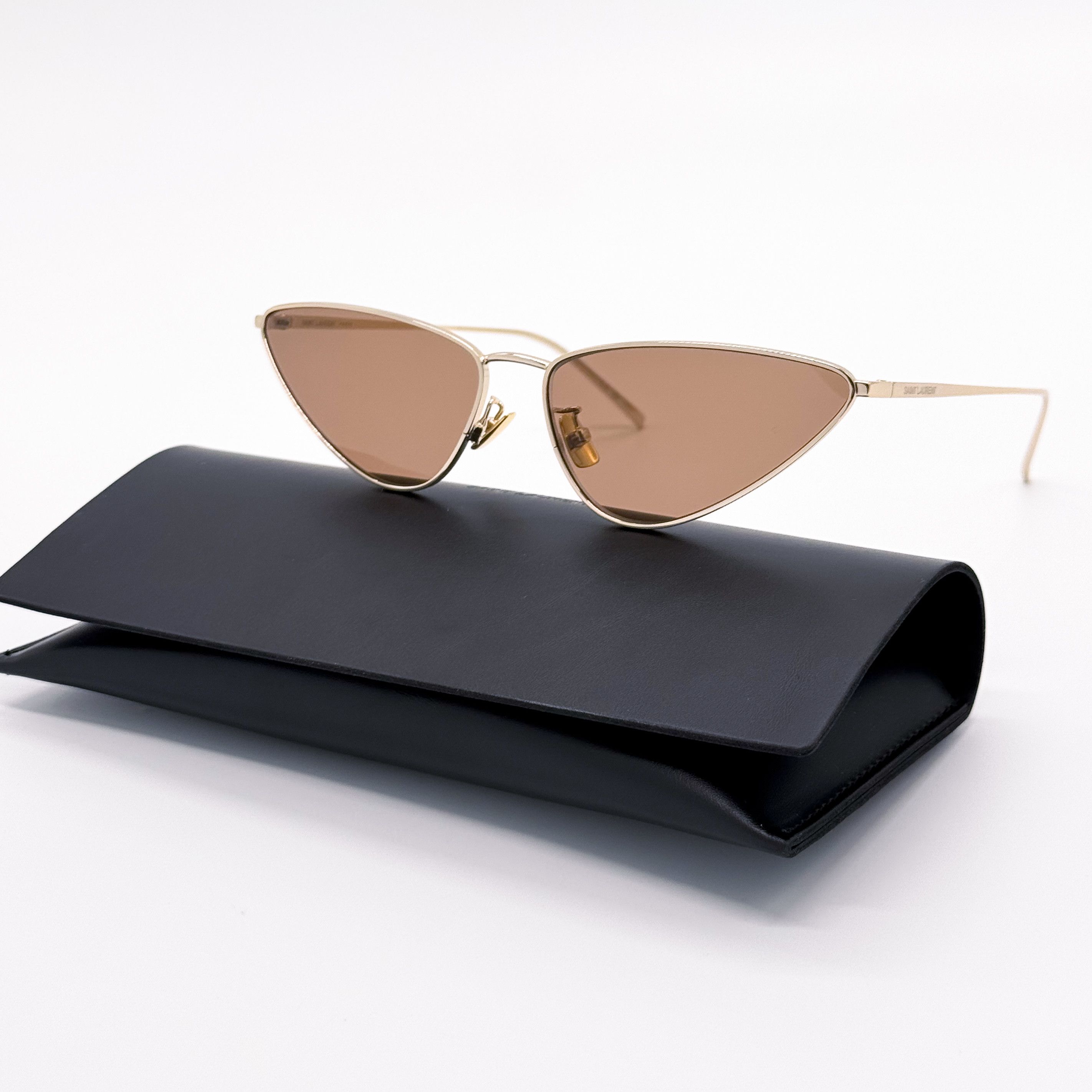 Yves Saint Laurent NEW SAINT LAURENT SL 487 003 WOMEN GOLD BROWN SUNGLASSES Size ONE SIZE - 1 Thumbnail