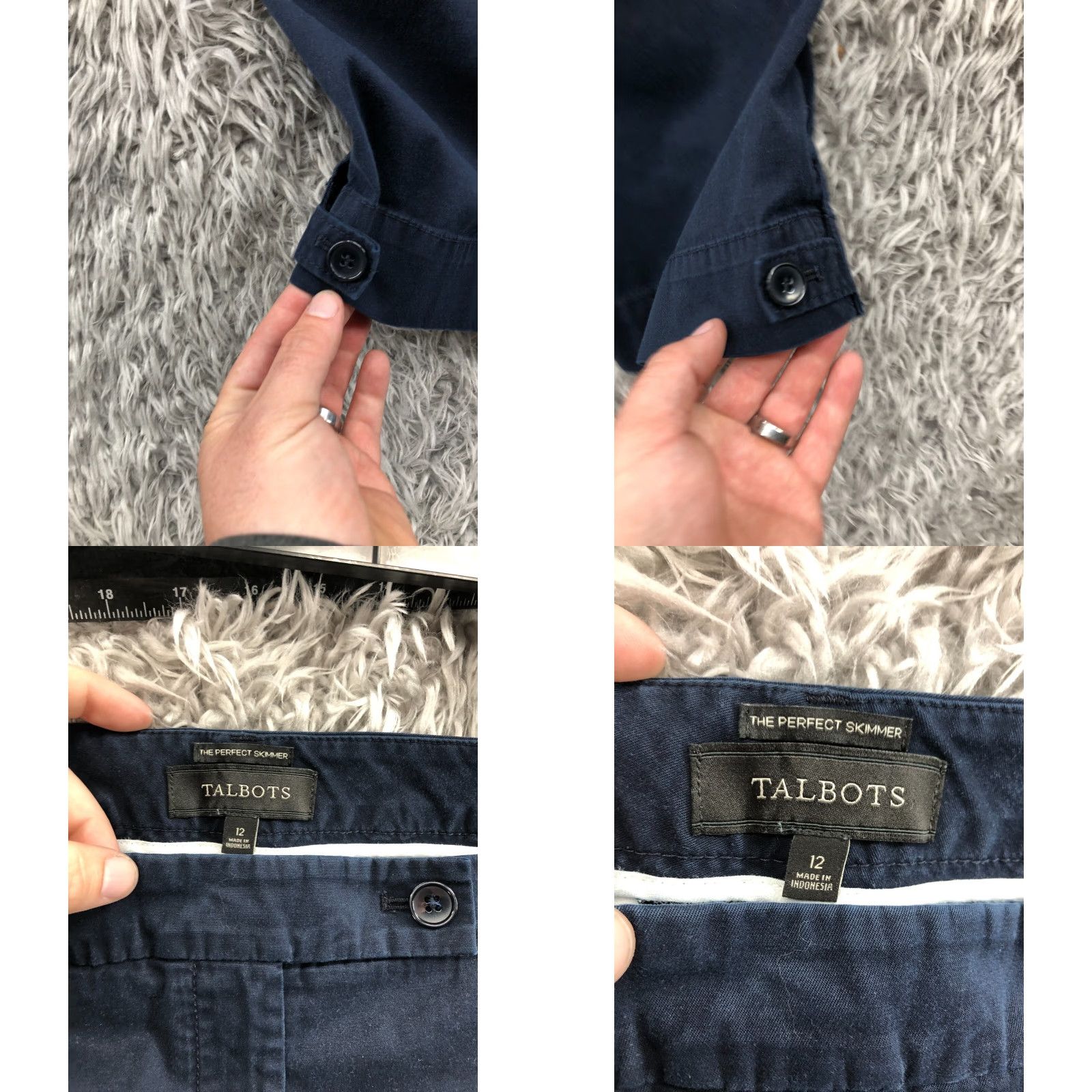 Talbots Talbots The Perfect Skimmer Pants Size 12 Womens Dark Wash Blue Flat Front Pockets Stretch Regular Color Blue Chino Classic Womens Size 34" / US 12 / IT 48 - 8 Thumbnail