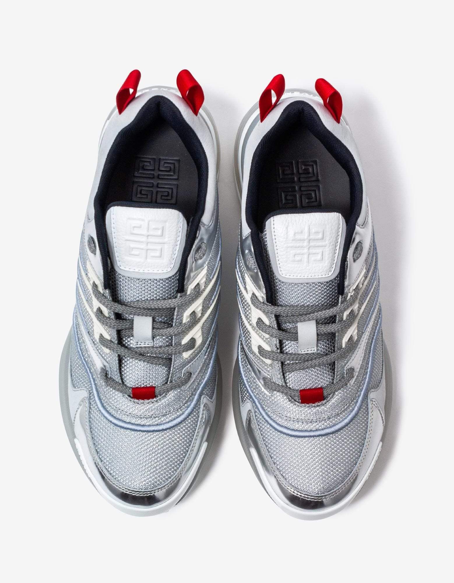 Givenchy Silver Giv 1 Leather & Mesh Trainers Size US 11 / EU 44 - 4 Thumbnail