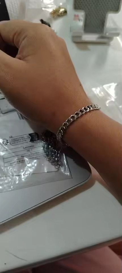 Japanese Brand 5 mm Cuban Link Bracelet - 18 cm Stainless Steel Curb Chain Size ONE SIZE - 6 Thumbnail