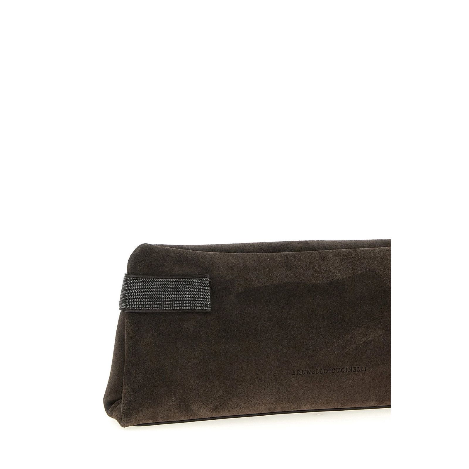 Brunello Cucinelli BRUNELLO CUCINELLI Pine Cone Brown Suede Pouch New & Authent Size ONE SIZE - 3 Thumbnail