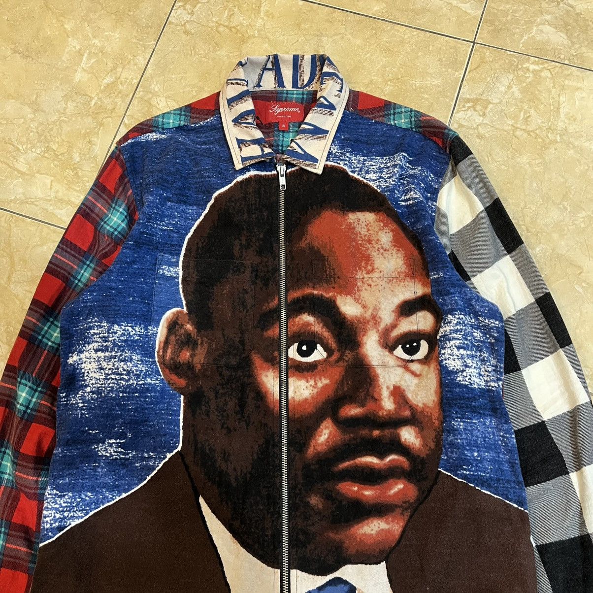 Supreme SS18 Supreme Martin Luther King MLK Zip Up Flannel Shirt Size US S / EU 44-46 / 1 - 2 Thumbnail