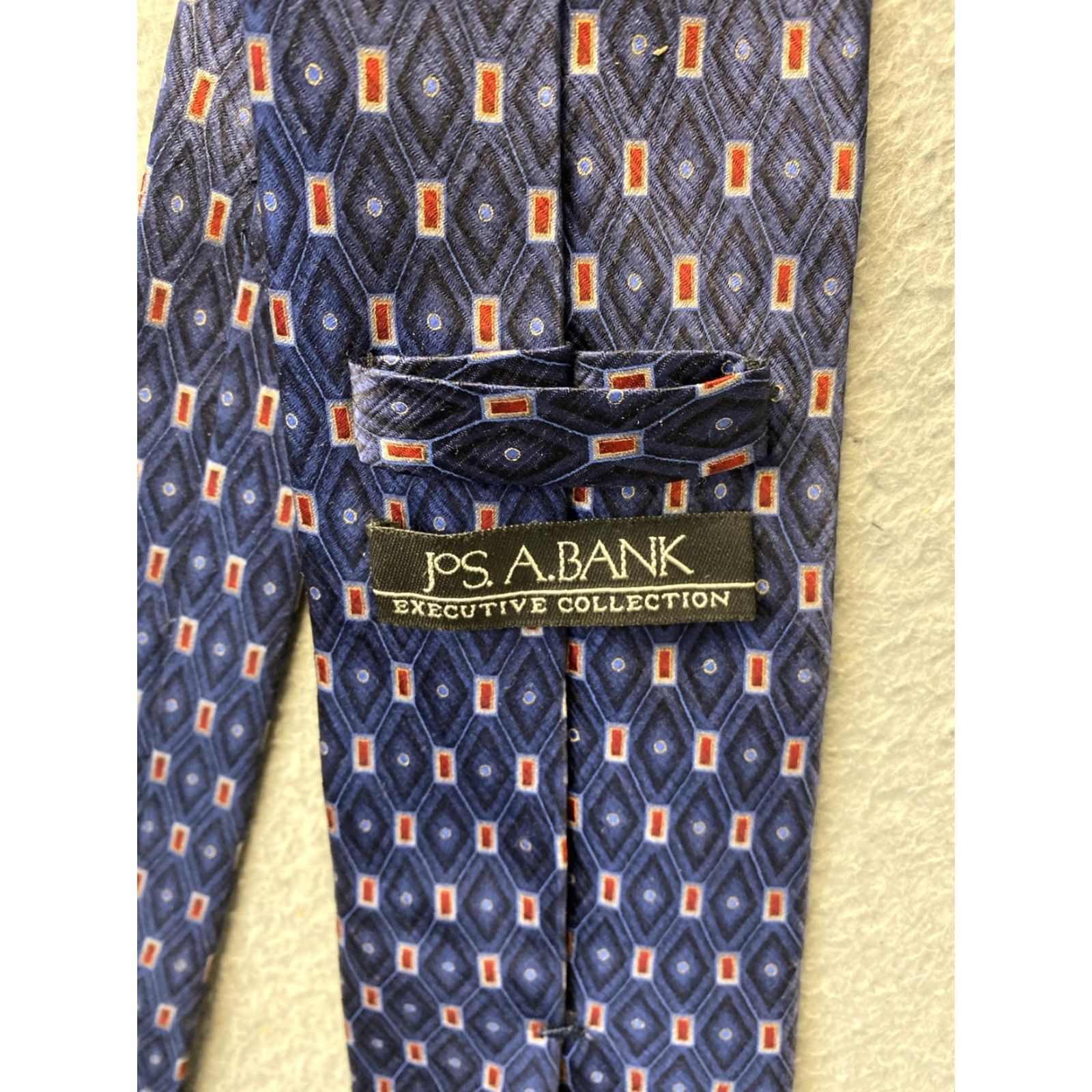 Jos. A. Bank Joseph A. Bank Men's Silk Textured 57" Tie Blue Red Formal Designer Accessories Size ONE SIZE - 5 Thumbnail