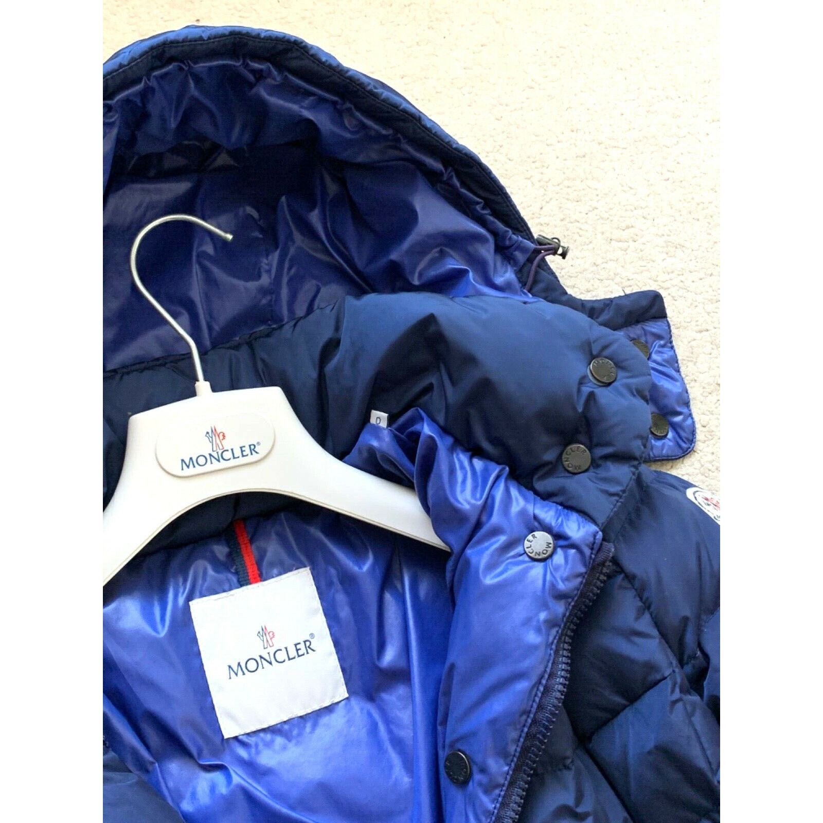 Moncler Women's MONCLER JURA Down Jacket Coat Parka SZ 0 XS Blue Size XS / US 0-2 / IT 36-38 - 11 Thumbnail