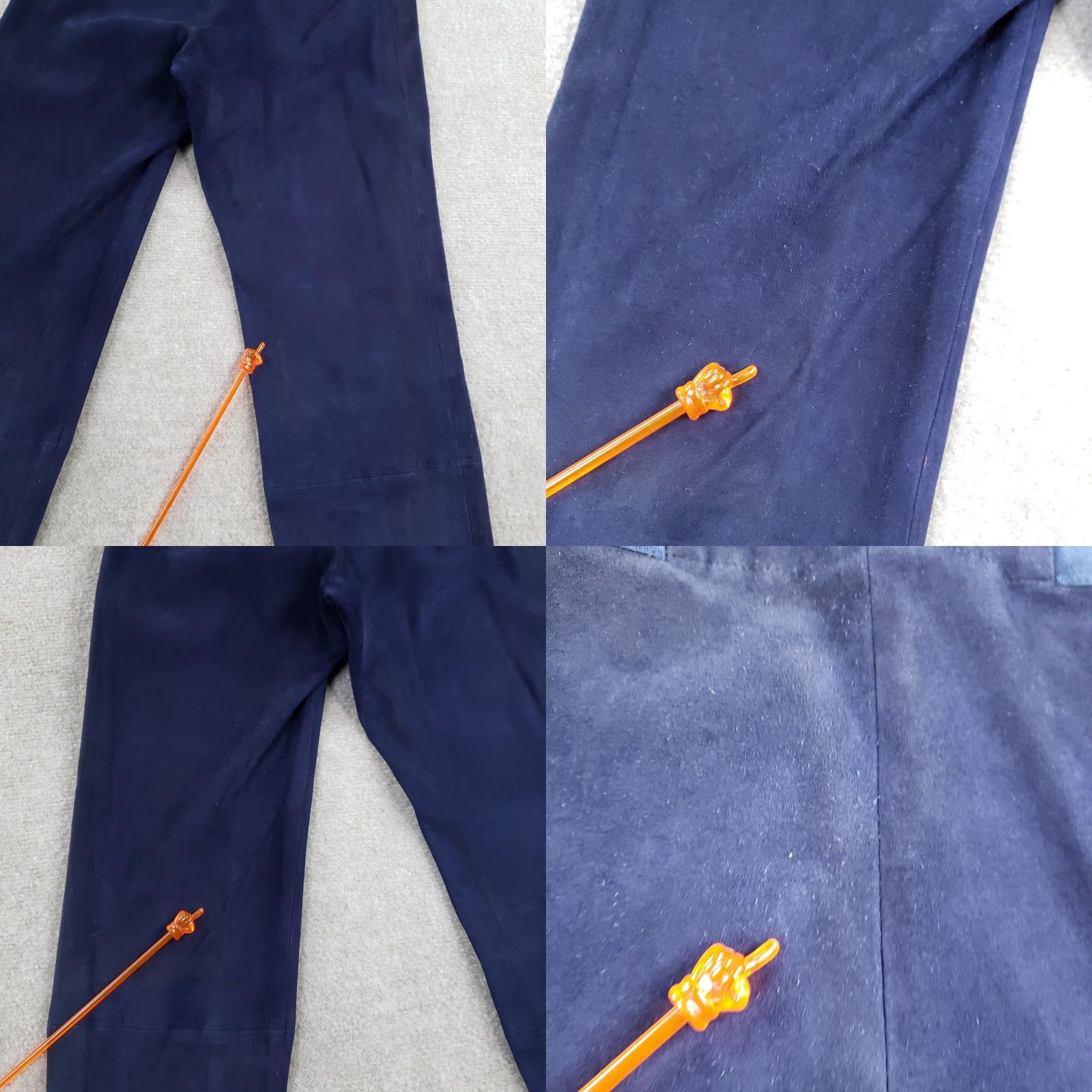 Alice + Olivia VINTAGE Alice + Olivia Base Pants Womens Size 12 Blue Zip Lamb Leather Skinny Ankle Size 34" / US 12 / IT 48 - 11 Thumbnail