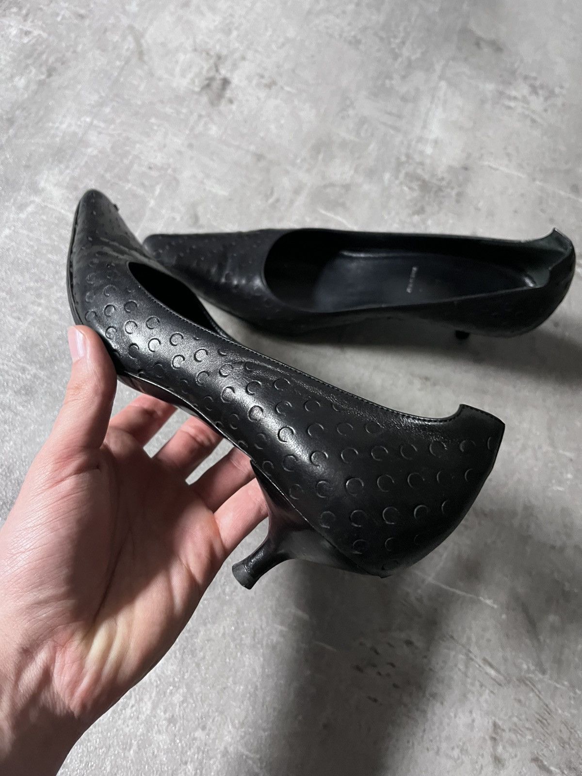 Helmut Lang Helmut Lang F/W 2000 Textured leather mini heels Size US 7 / IT 37 - 6 Thumbnail