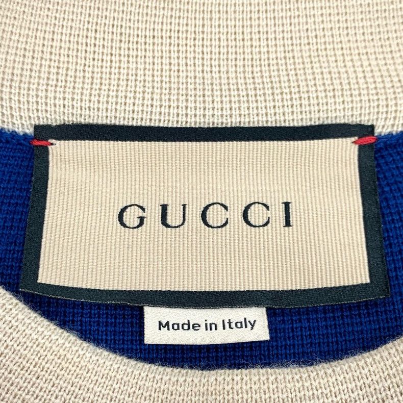 Gucci Gucci Dark blue logo embroidered wool round-neck short-sle Size S / US 4 / IT 40 - 5 Thumbnail