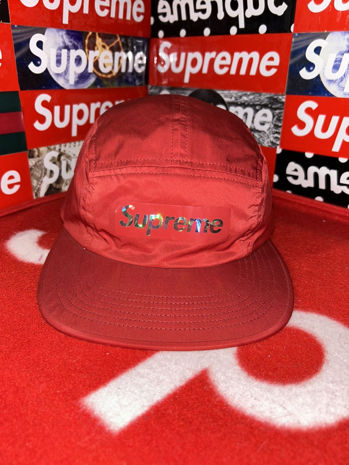 SUPREME HOLOGRAPHIC BOX LOGO 5-PANEL CAMP CAP SS19 HAT