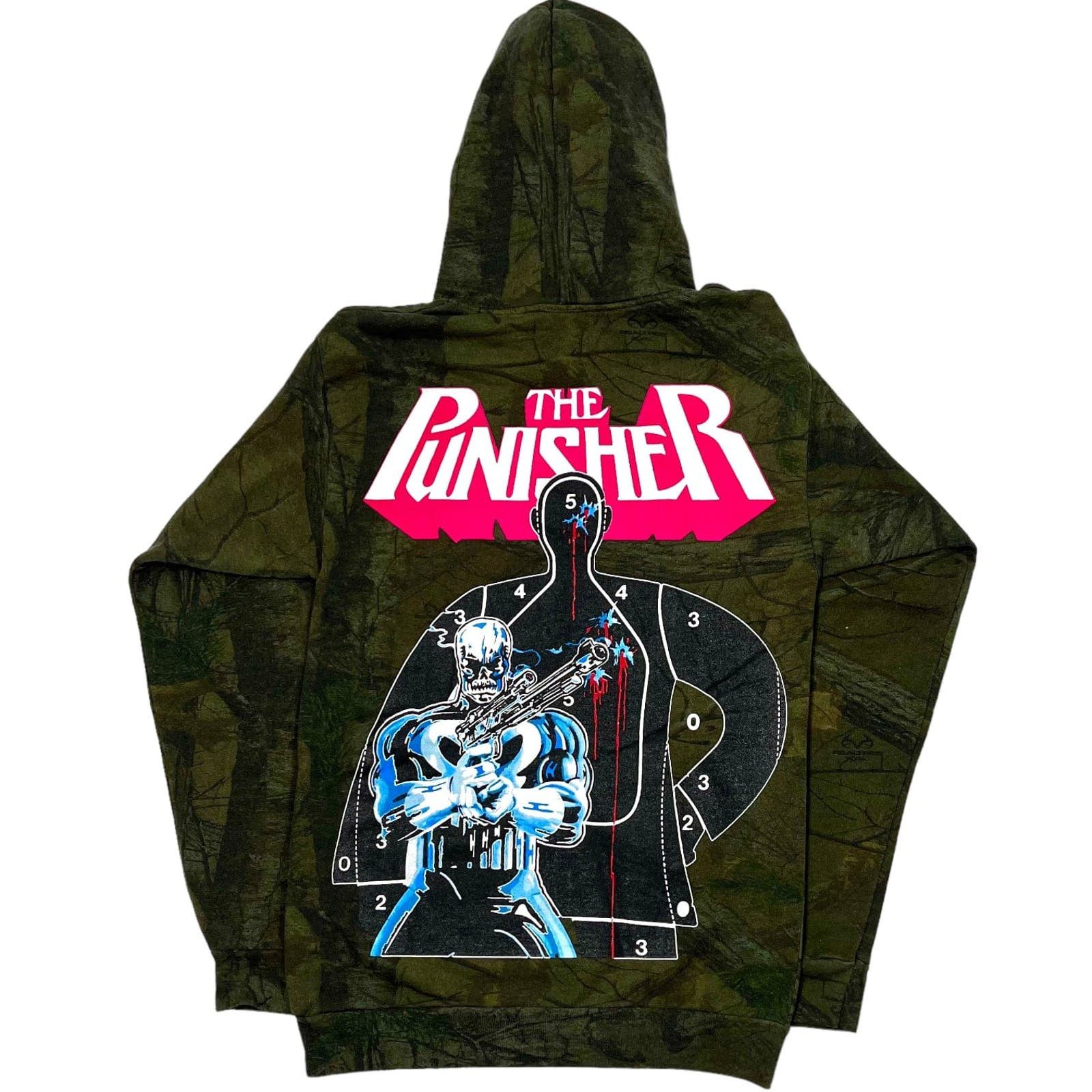 Image of Warren Lotas The Punisher Hooded Sweatshirt Woodland Camo, Men's (Size Small)