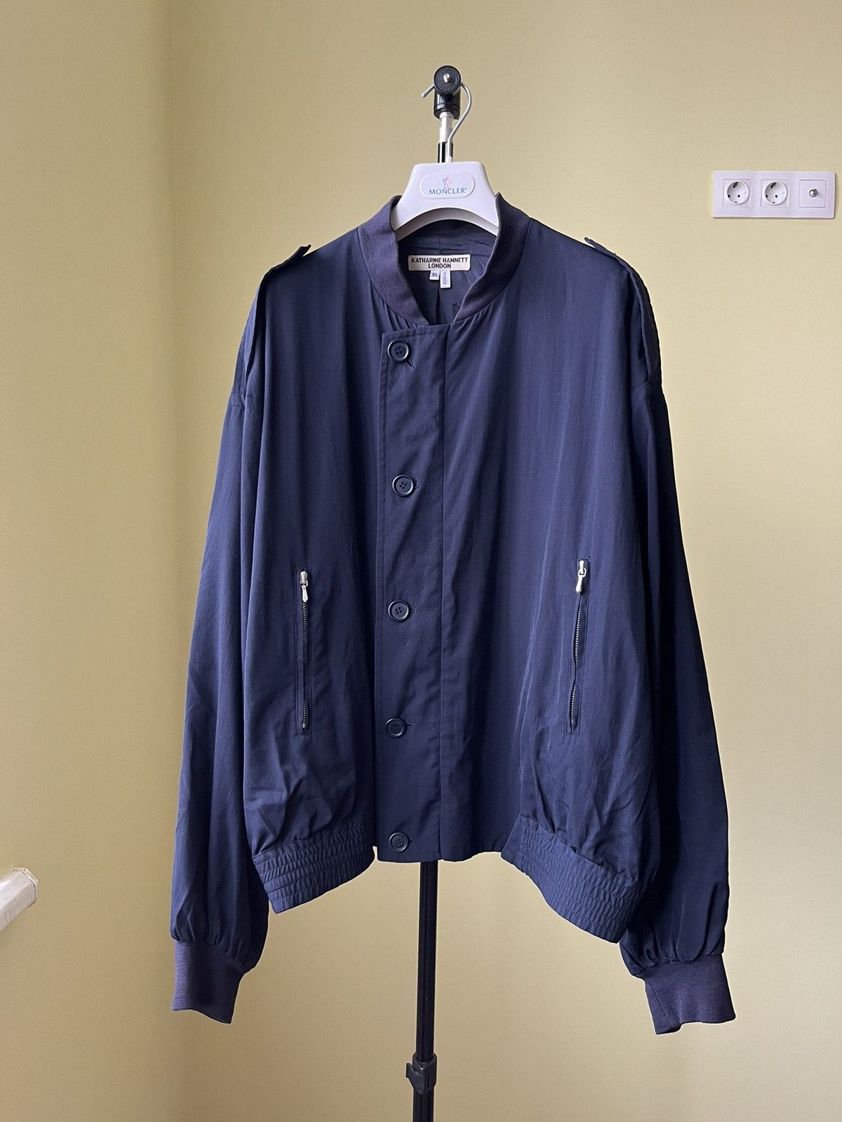 image of Katharine Hamnett London x Vintage 1990S Katharine Hamnett Wide Bomber in Navy, Men's (Size XL)