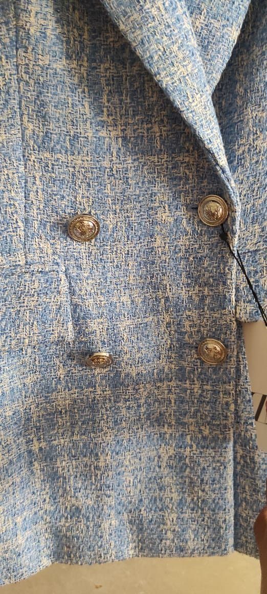 Zara Zara Plaid Texture Tweed Woolen Double Breasted Blazer Size S / US 4 / IT 40 - 6 Thumbnail