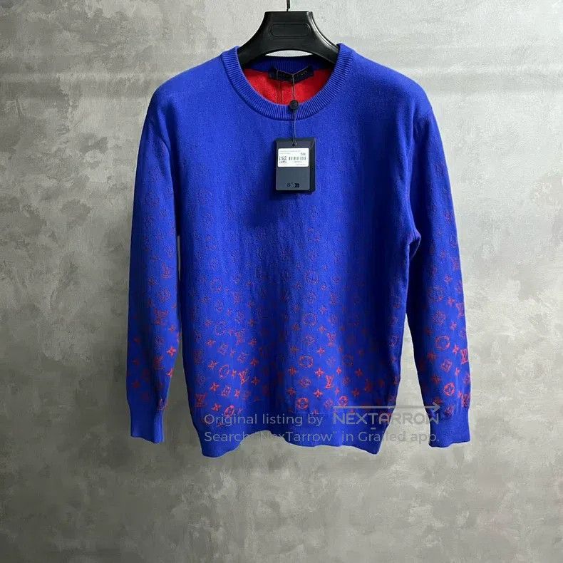 Louis Vuitton Louis Vuitton Blue Accent Crew Neck Loose Pullover Long Sl Size US S / EU 44-46 / 1 - 1 Thumbnail
