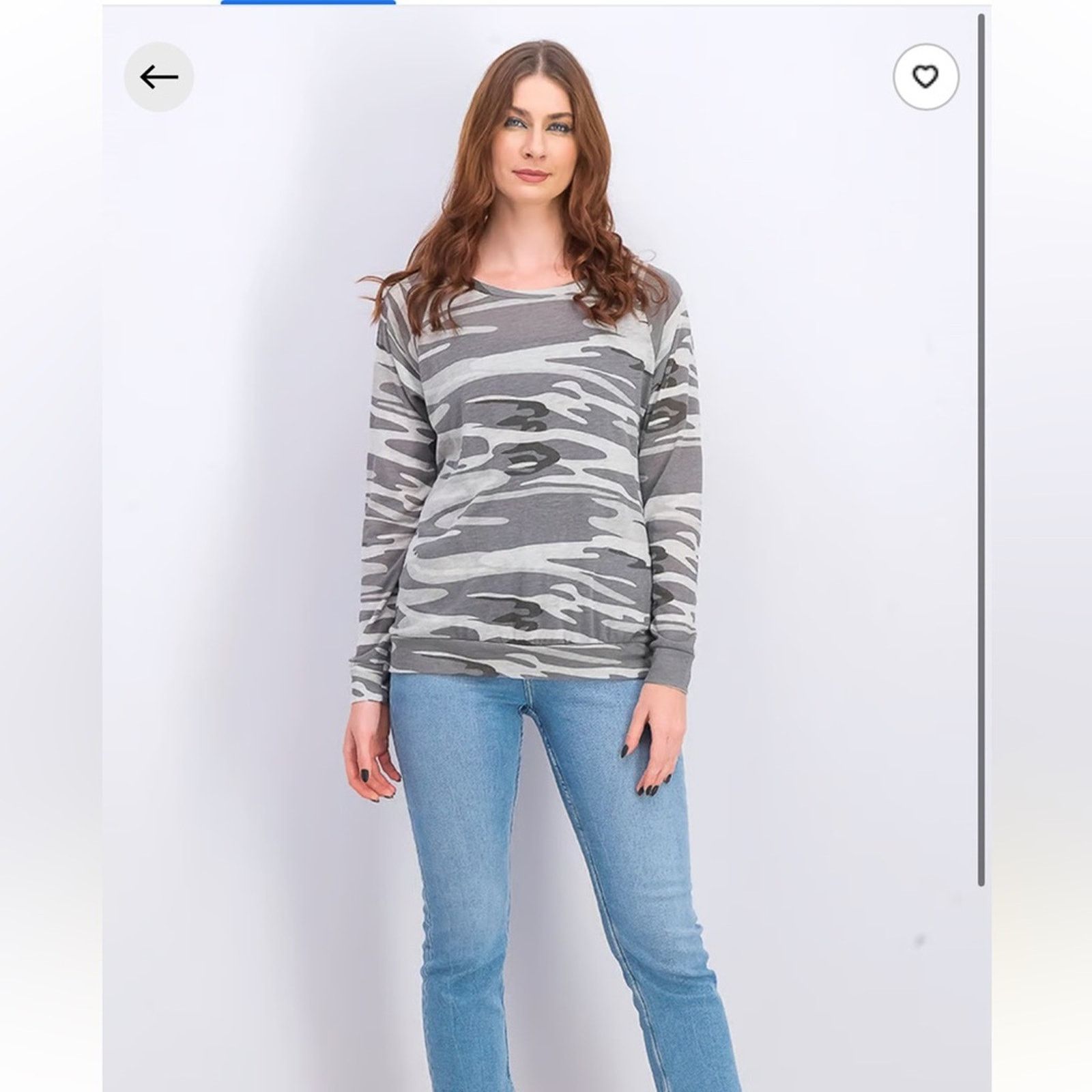 Alternative Apparel Alternative Grey Camo Pullover Top, EUC, Small, MSRP $69 Size S / US 4 / IT 40 - 1 Thumbnail